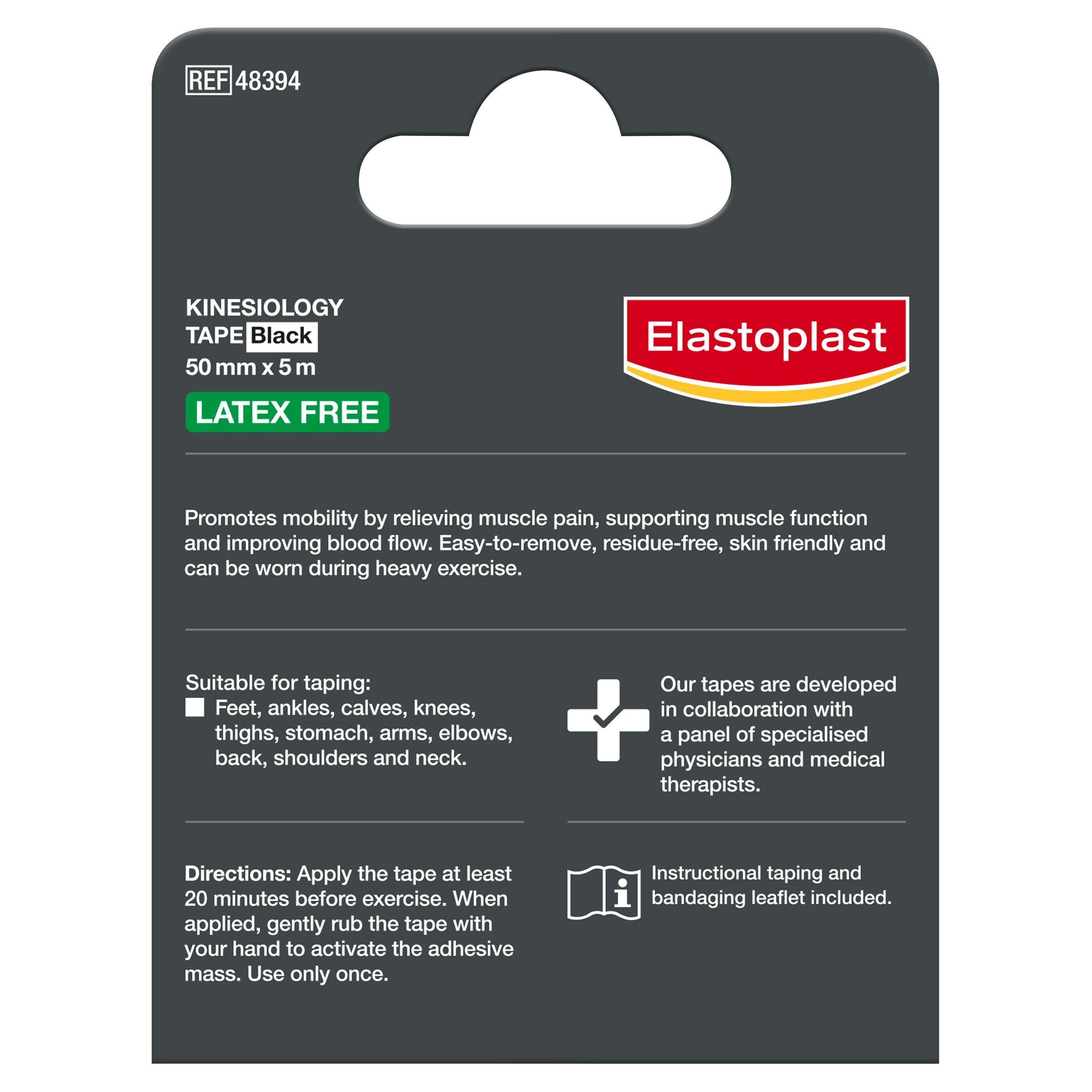 Elastoplast Kinesio Tape Black 5cm X 5m - 1 roll - Image 2