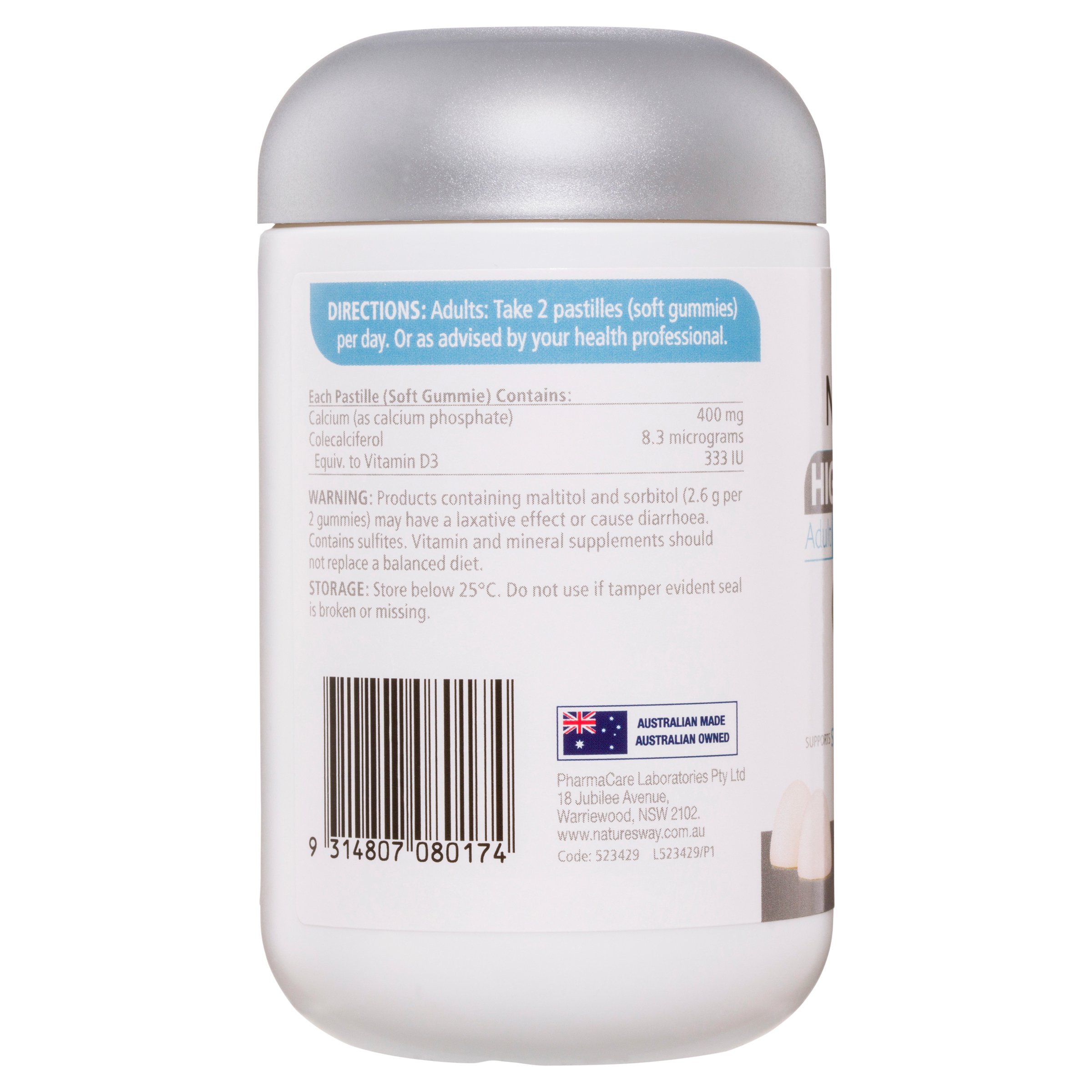 Nature's Way High Strength Adult Vita Gummies Calcium + Vitamin D 60 pastilles - Image 3