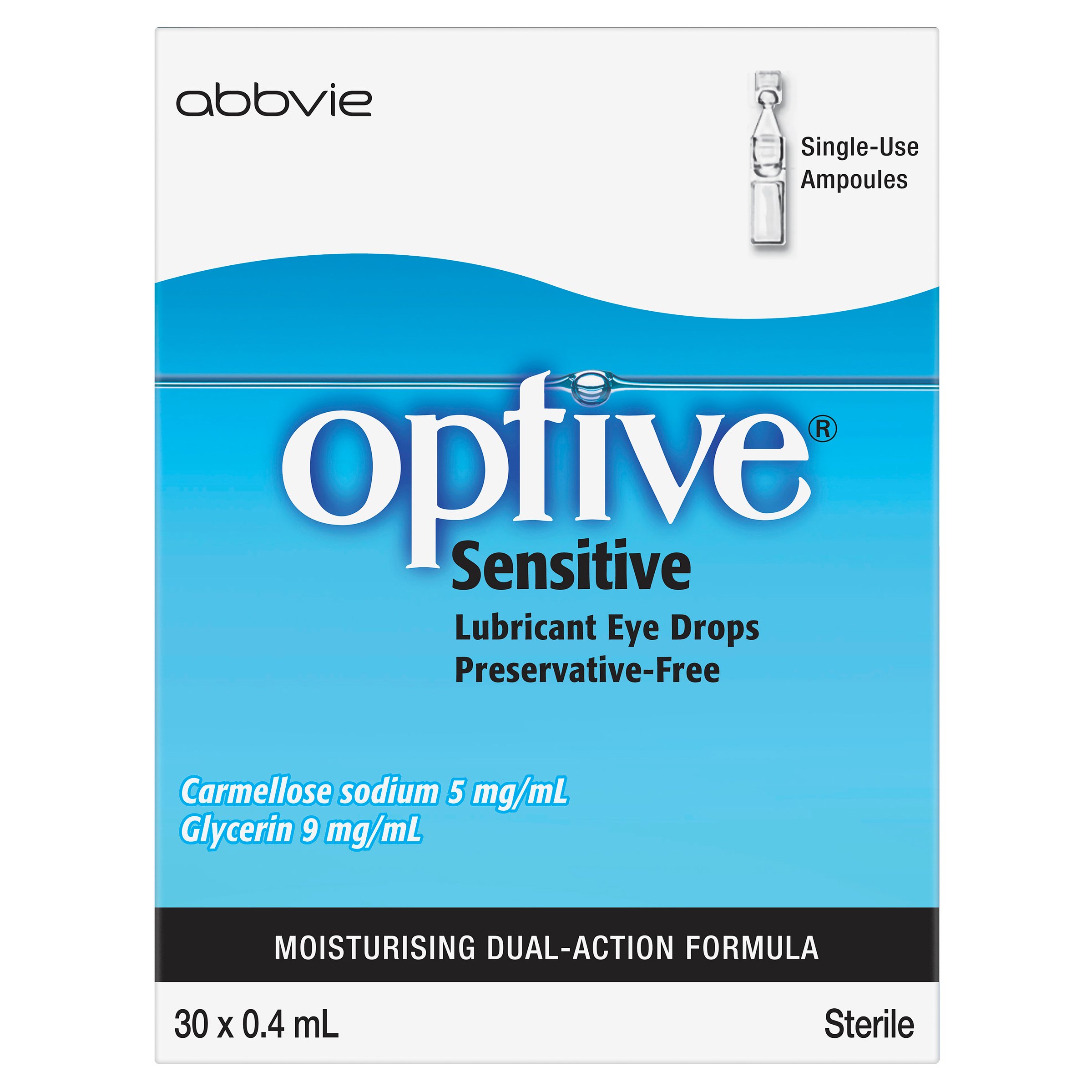 Optive Lubricant Eye Drops Sensitive Preservative Free 0.4ml X 30 vials - Image 1