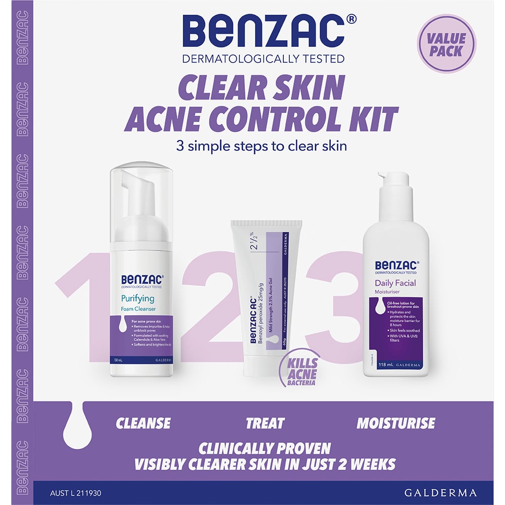 Benzac Clear Skin Acne Control Kit 1 each - Image 1