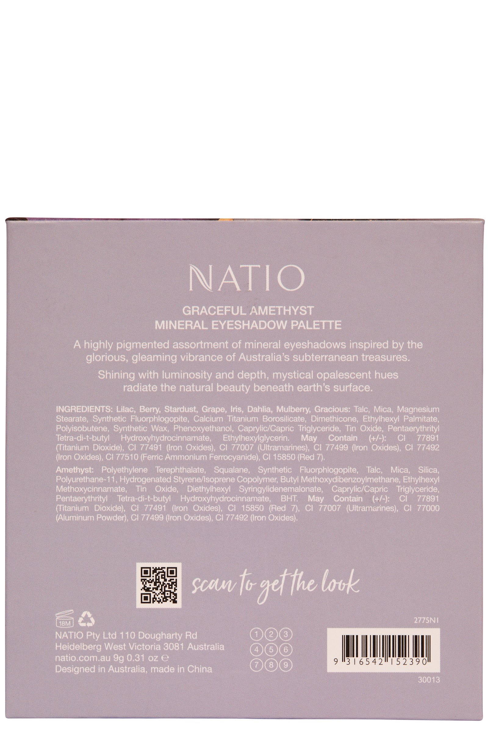 Natio Graceful Amethyst Mineral Eyeshadow Palette 9g - Image 3
