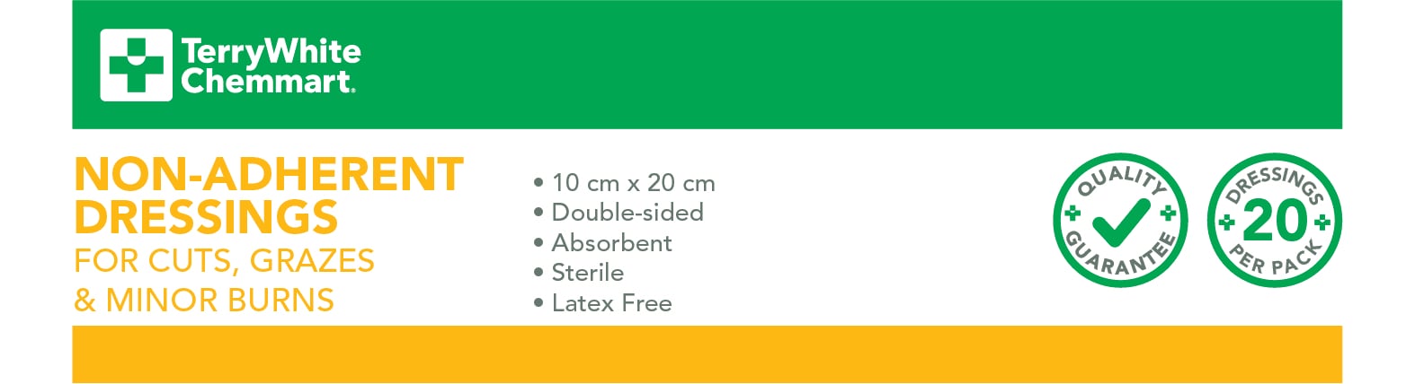 TerryWhite Chemmart Non Adherent Wound Dressing 10X20cm - 1 pack - Image 2
