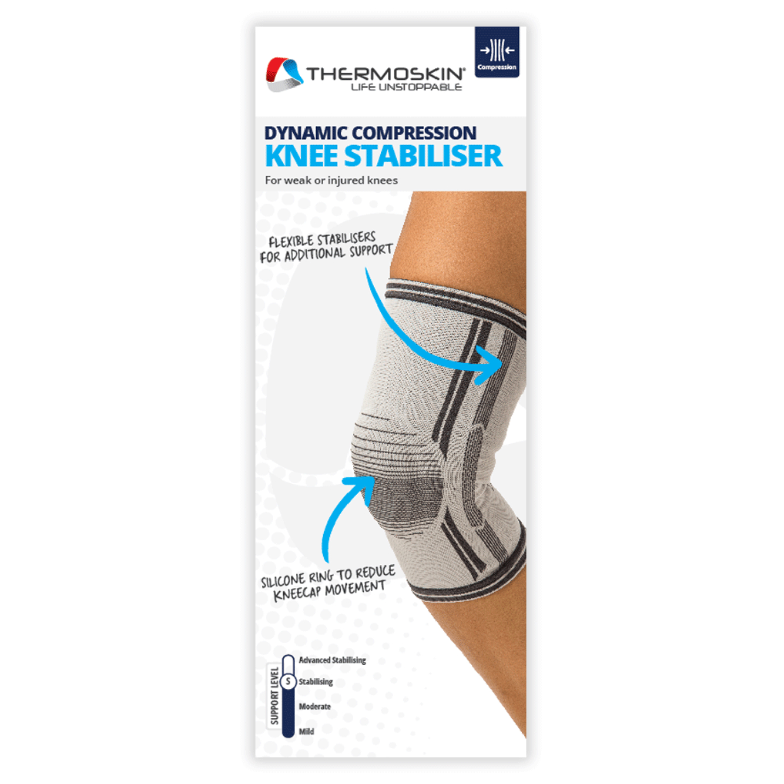 Thermoskin Dynamic Compression Knee Stabliser Extra Large 1 each - Image 2