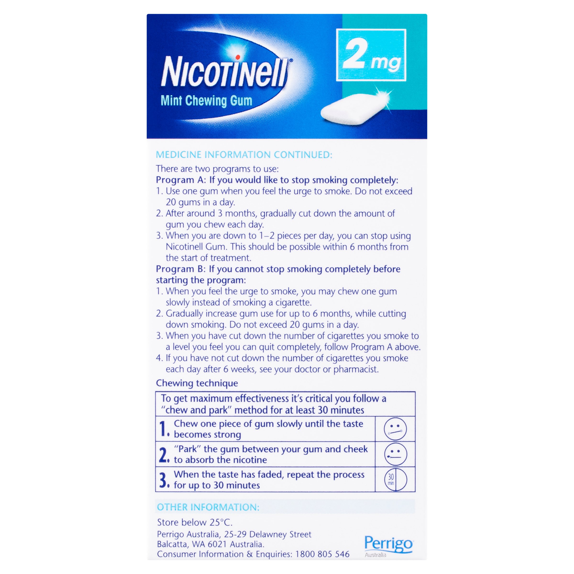 Nicotinell Mint Nicotine Chewing Gum 2mg Regular Strength 96 pieces - Image 2