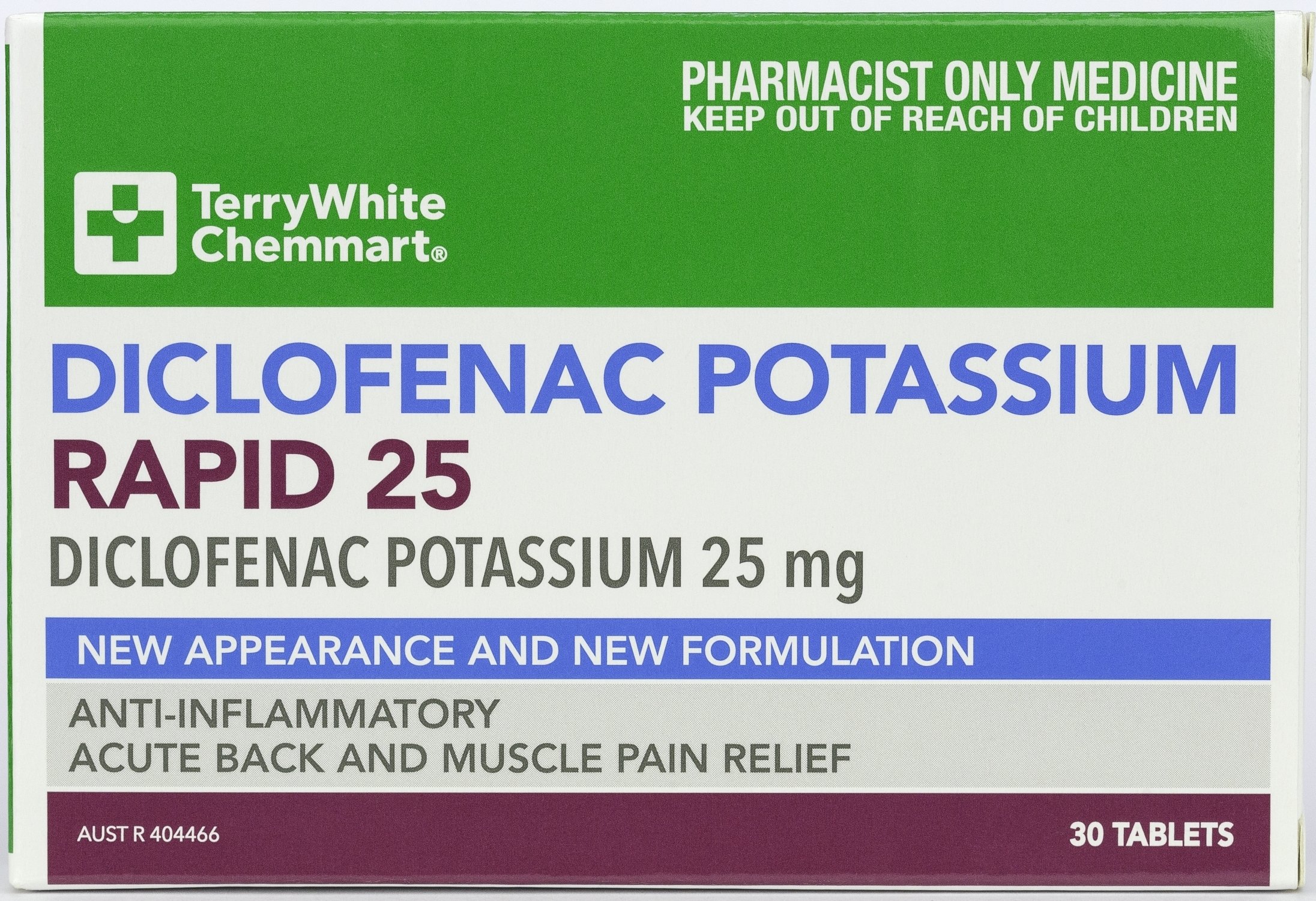 TerryWhite Chemmart Diclofenac Potassium Rapid 25mg - 30 tablets