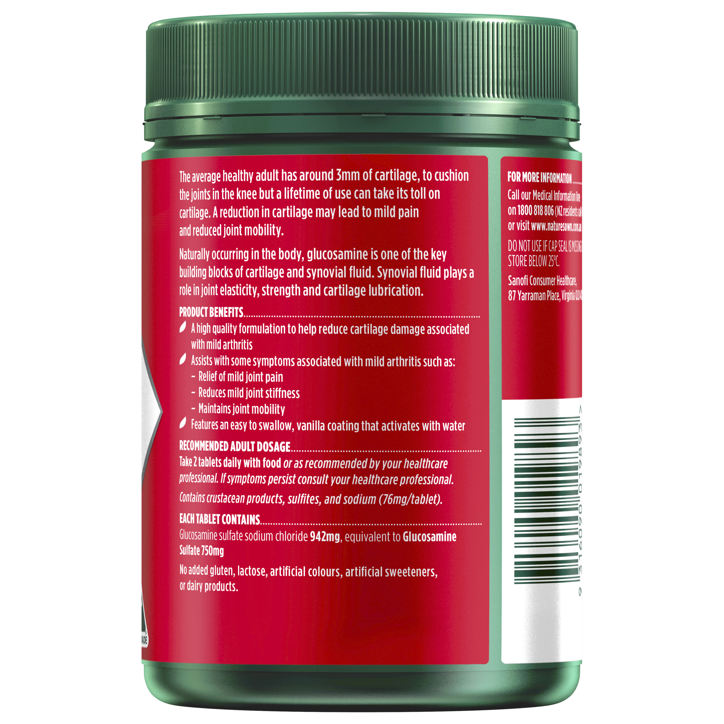 Nature's Own Glucosamine Sulfate 400 tablets - Image 2