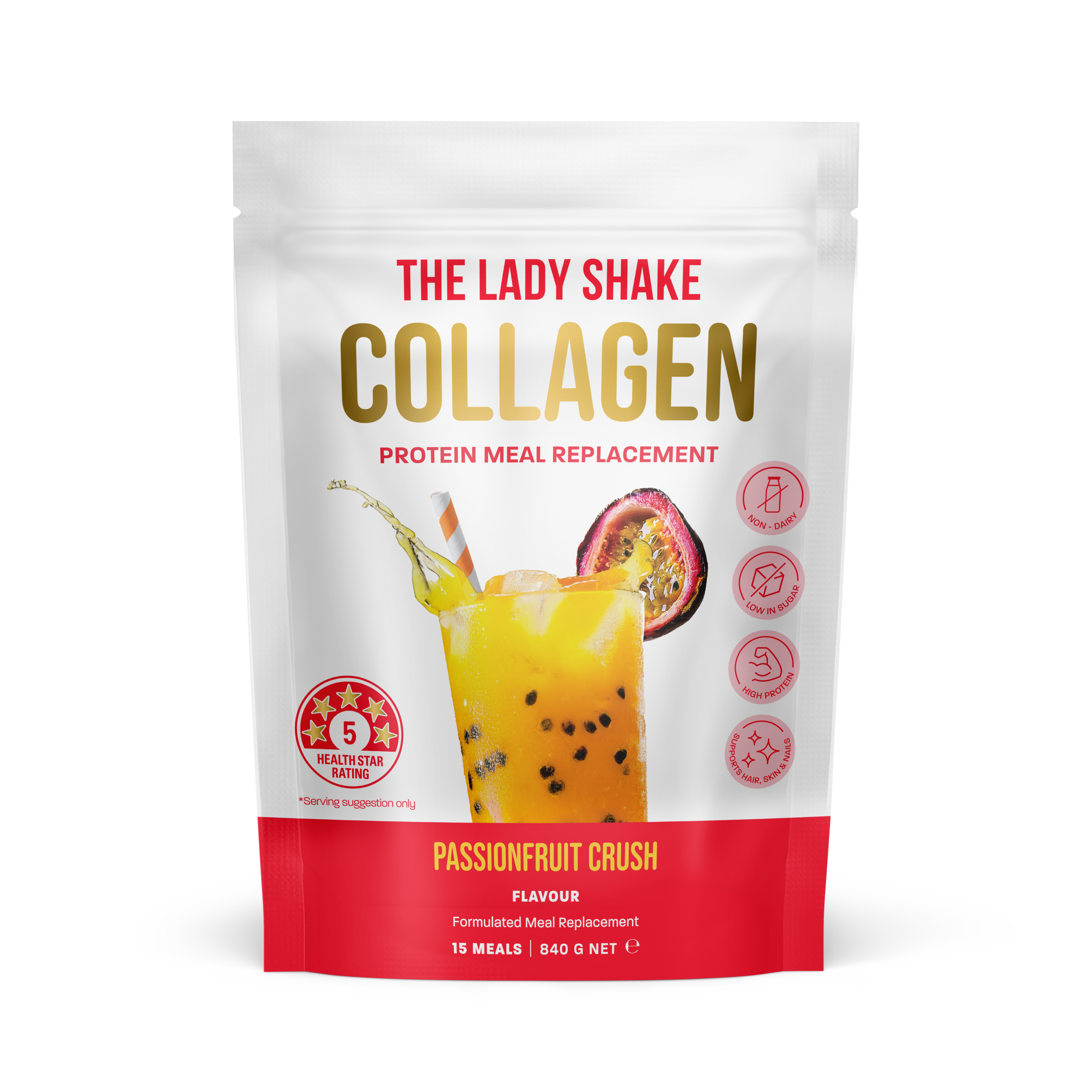 The Lady Shake Collagen Passionfruit 840g - Image 1