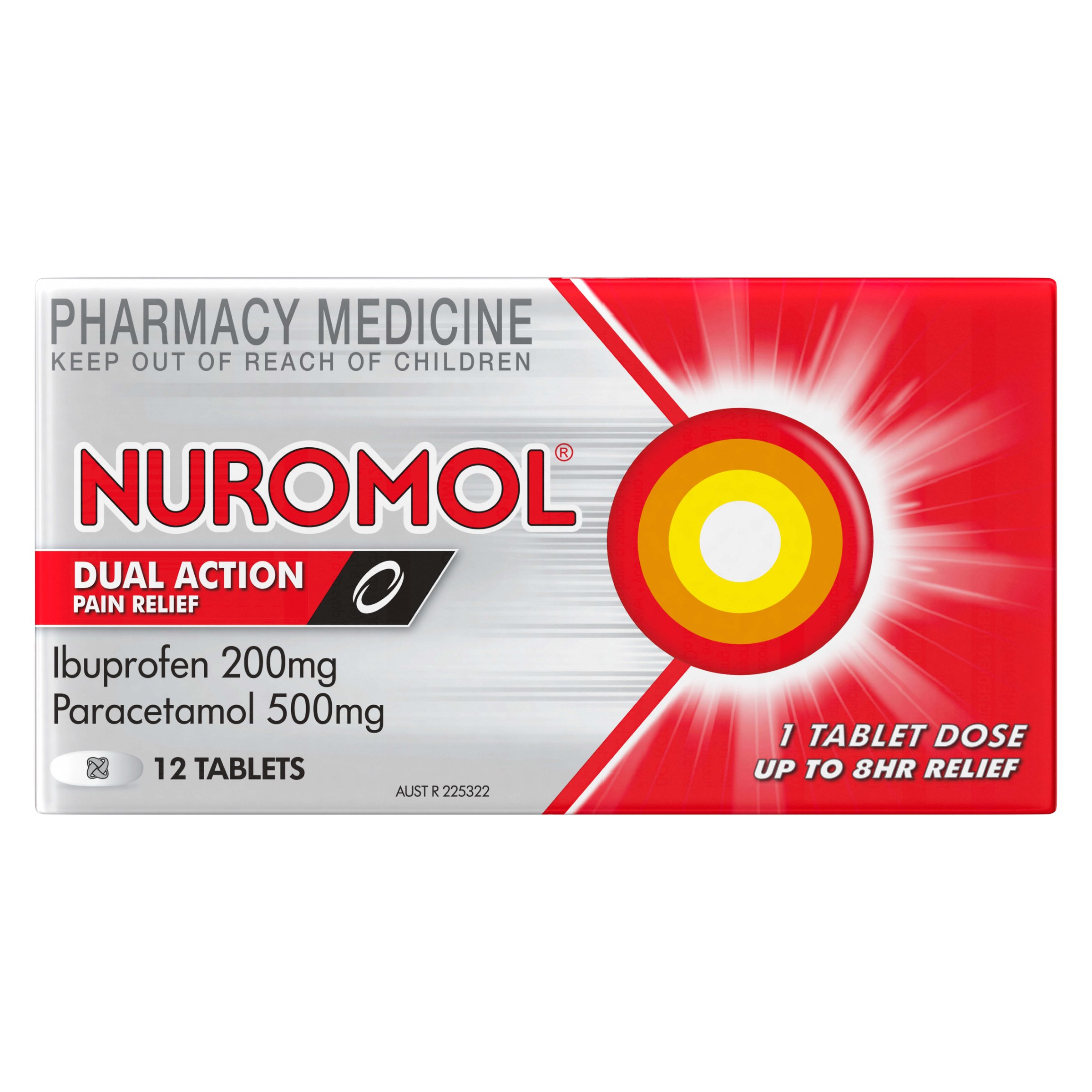 Nuromol Ibuprofen 200mg & Paracetamol 500mg - 12 tablets - Image 1