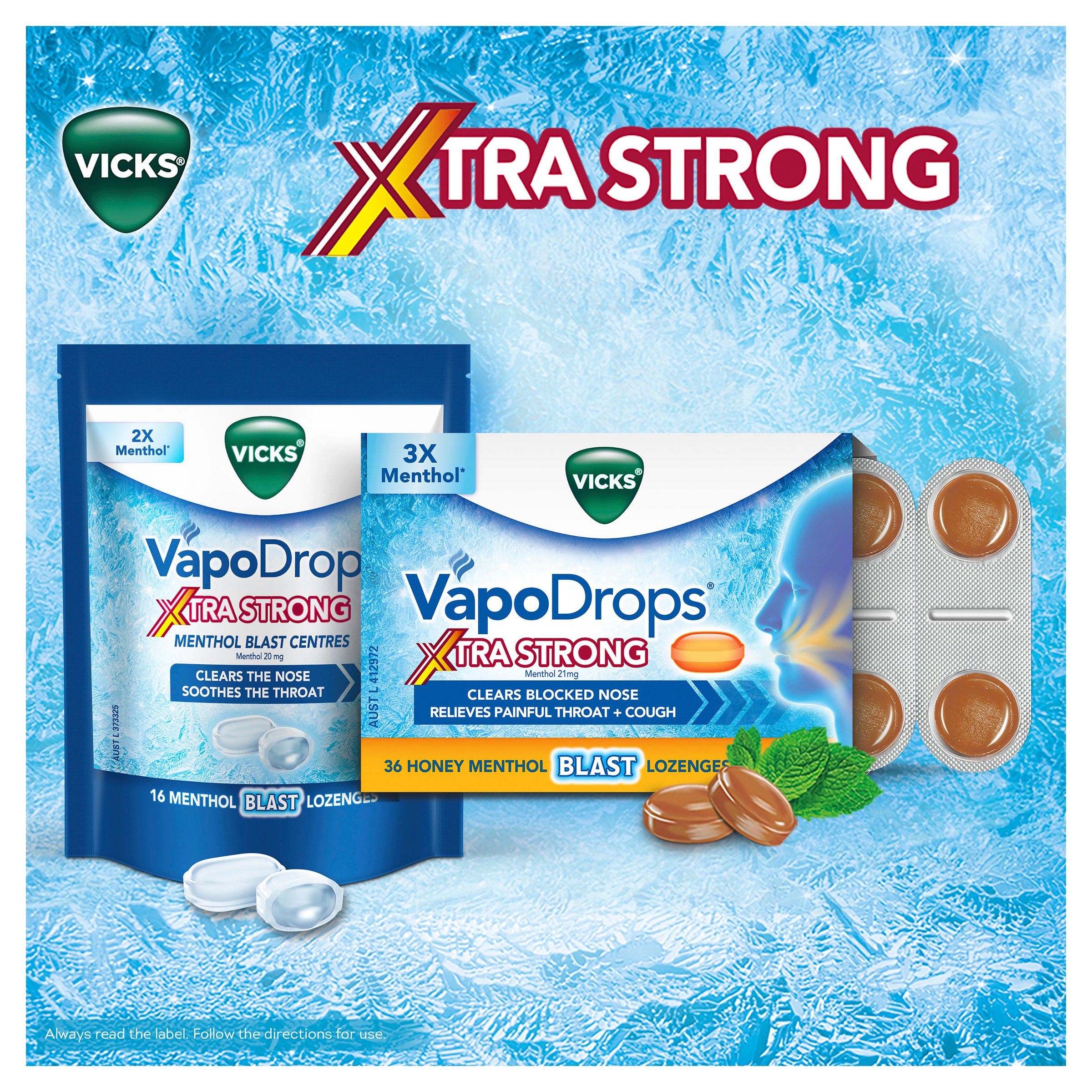 Vicks Extra Strong Menthol Blast Centers 30 lozenges - Image 5