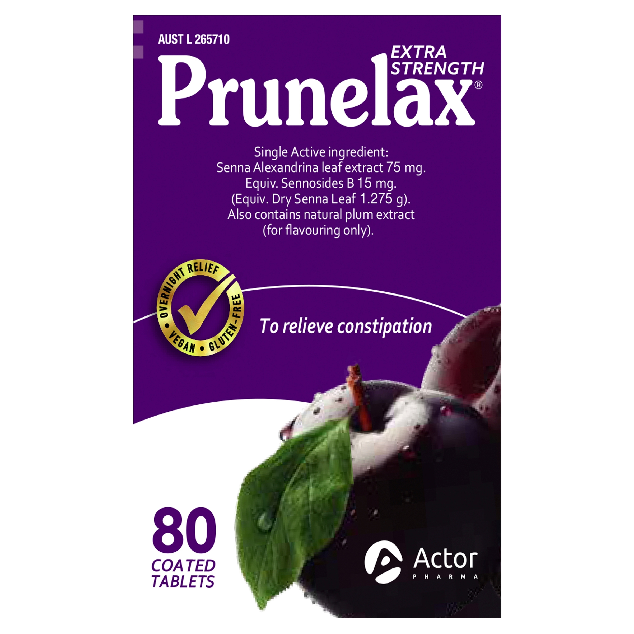 Prunelax Extra Strength Laxative 80 tablets - Image 1