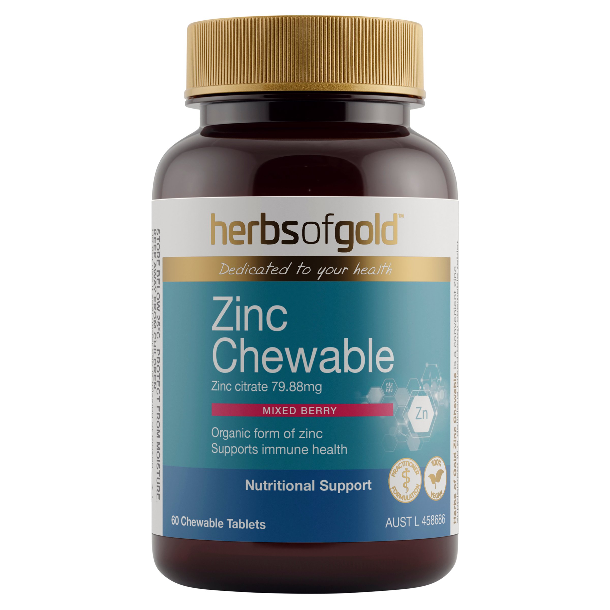 Herbs of Gold Zinc Chewable 60 tablets - Image 1