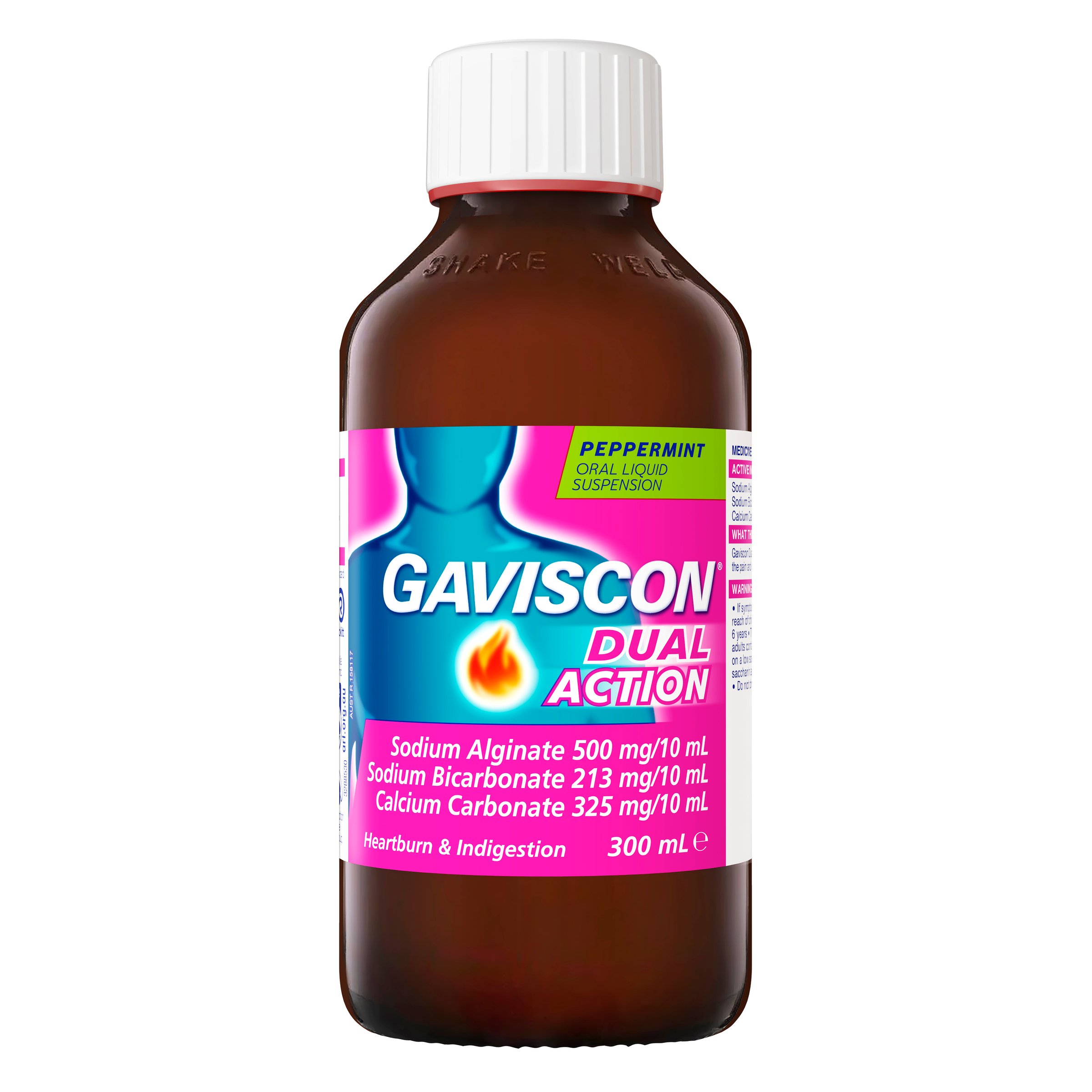Gaviscon Dual Action Liquid Peppermint 300ml - Image 1