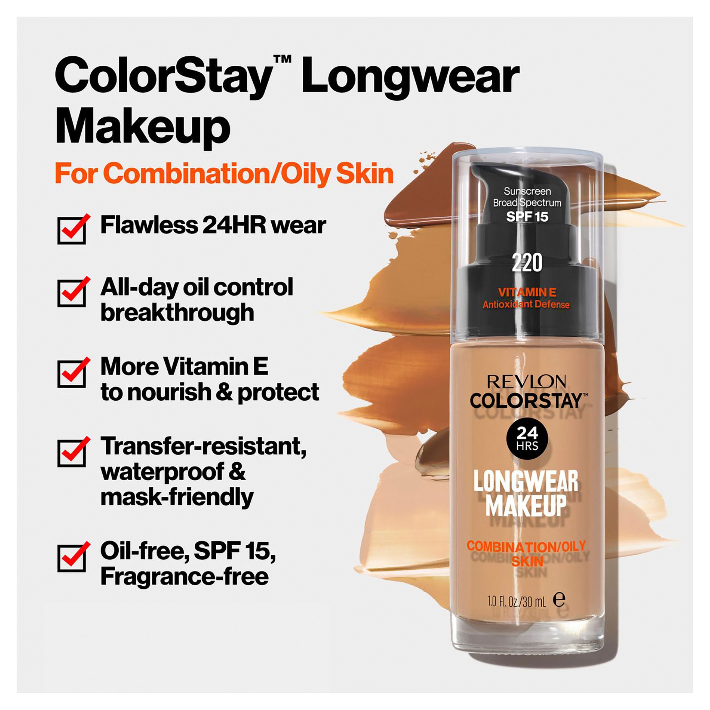 Revlon ColorStay Foundation With Skincare Combination/Oily Natural Tan 1 each - Image 3