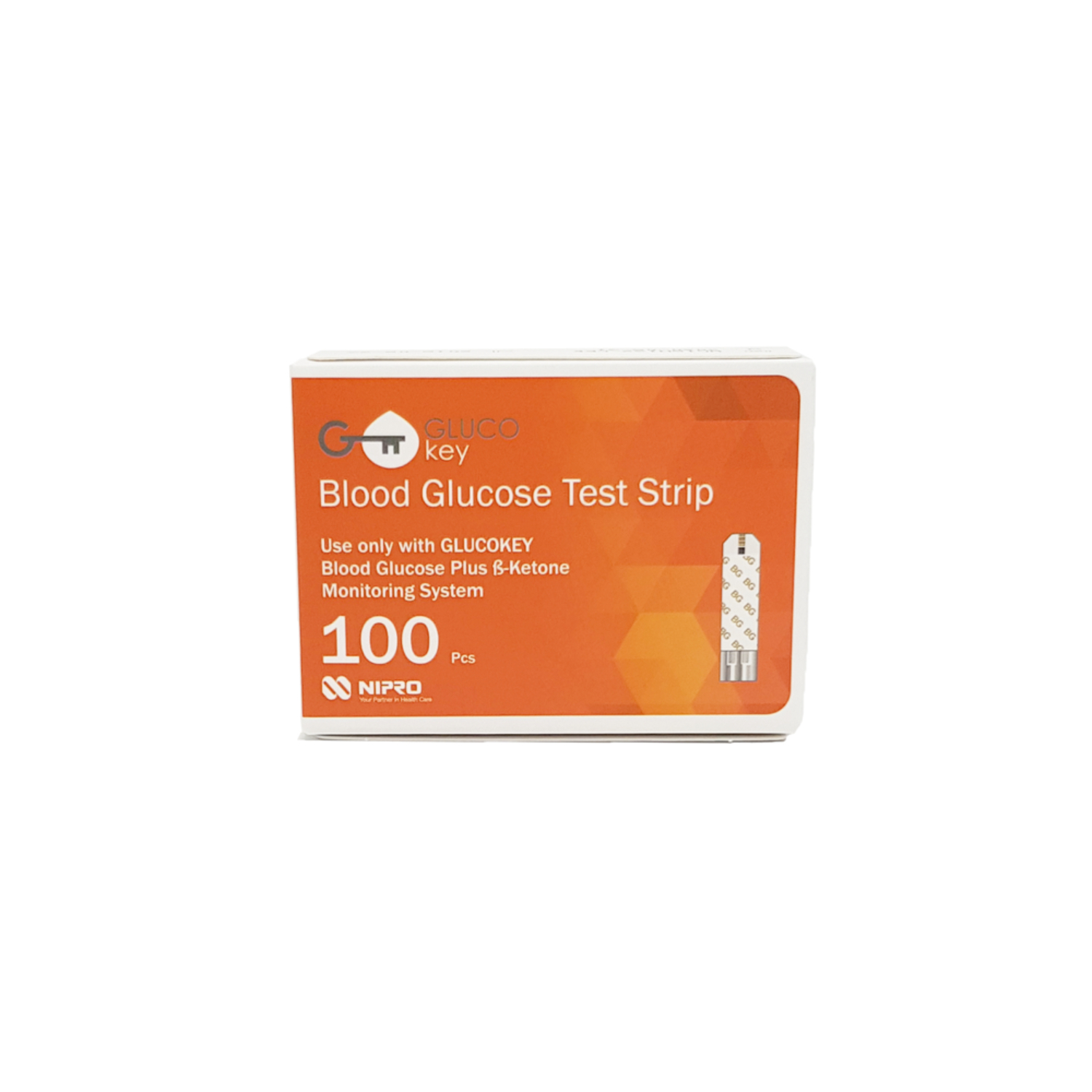 GlucoKey Blood Glucose Test Strips 100
