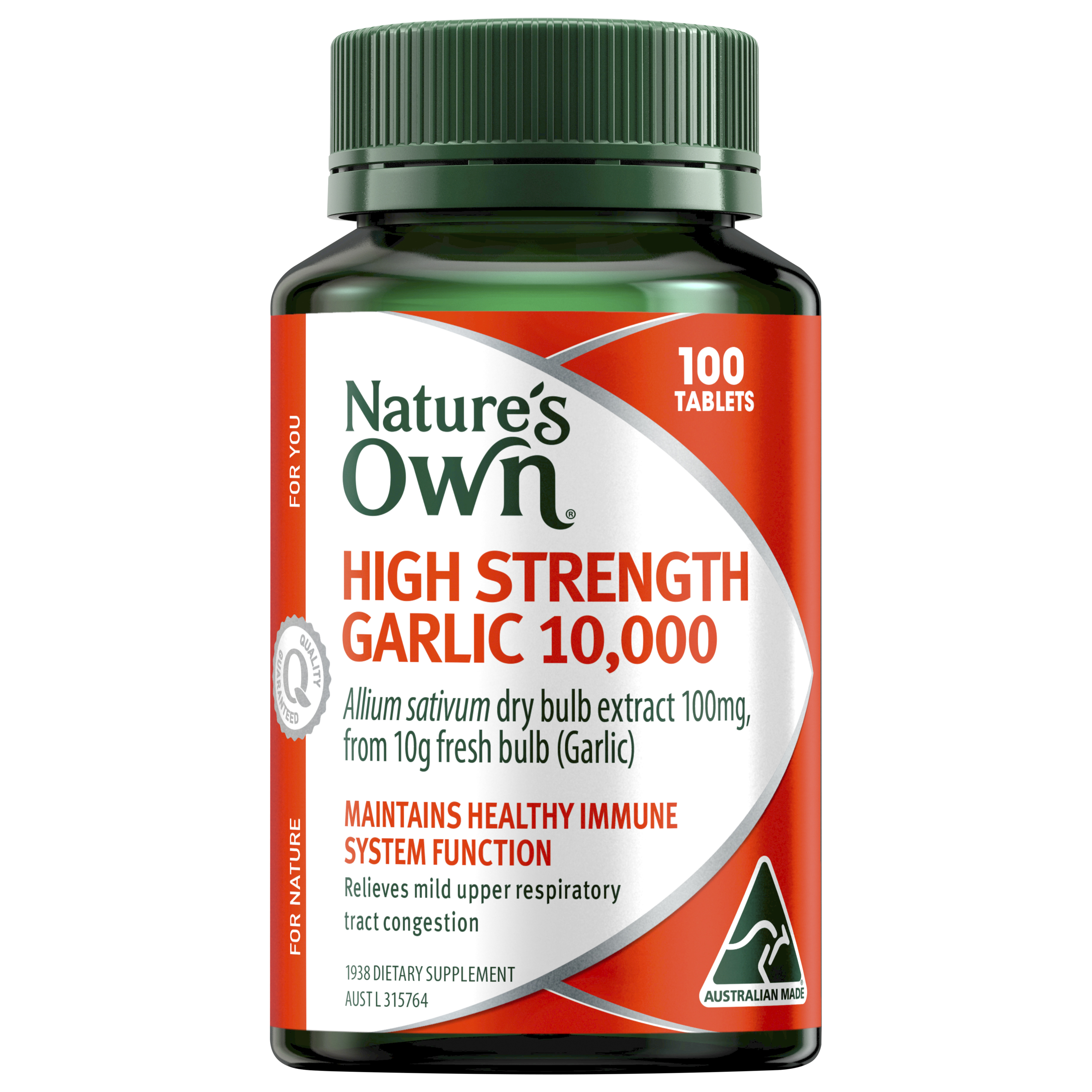 Nature's Own High Strength Garlic 10,000mg - 100 tablets - Image 1