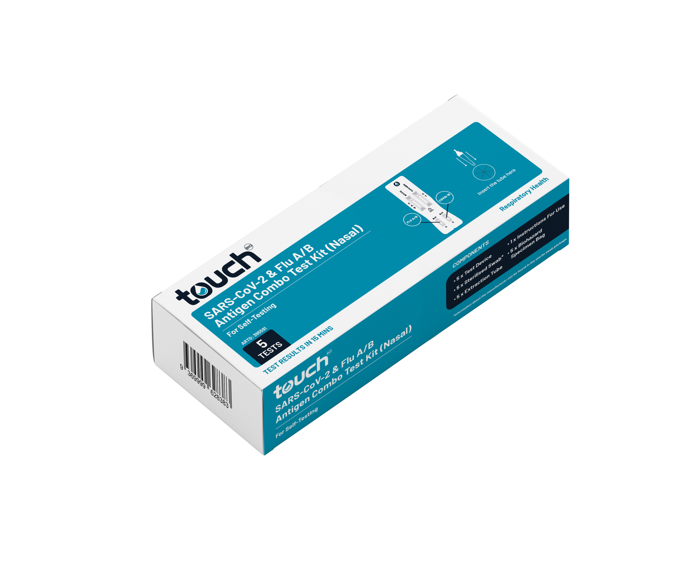 TouchBio 2in1 Flu A/B and COVID-19 Rapid Antigen Self-Testing Kit 5 pack - Image 2