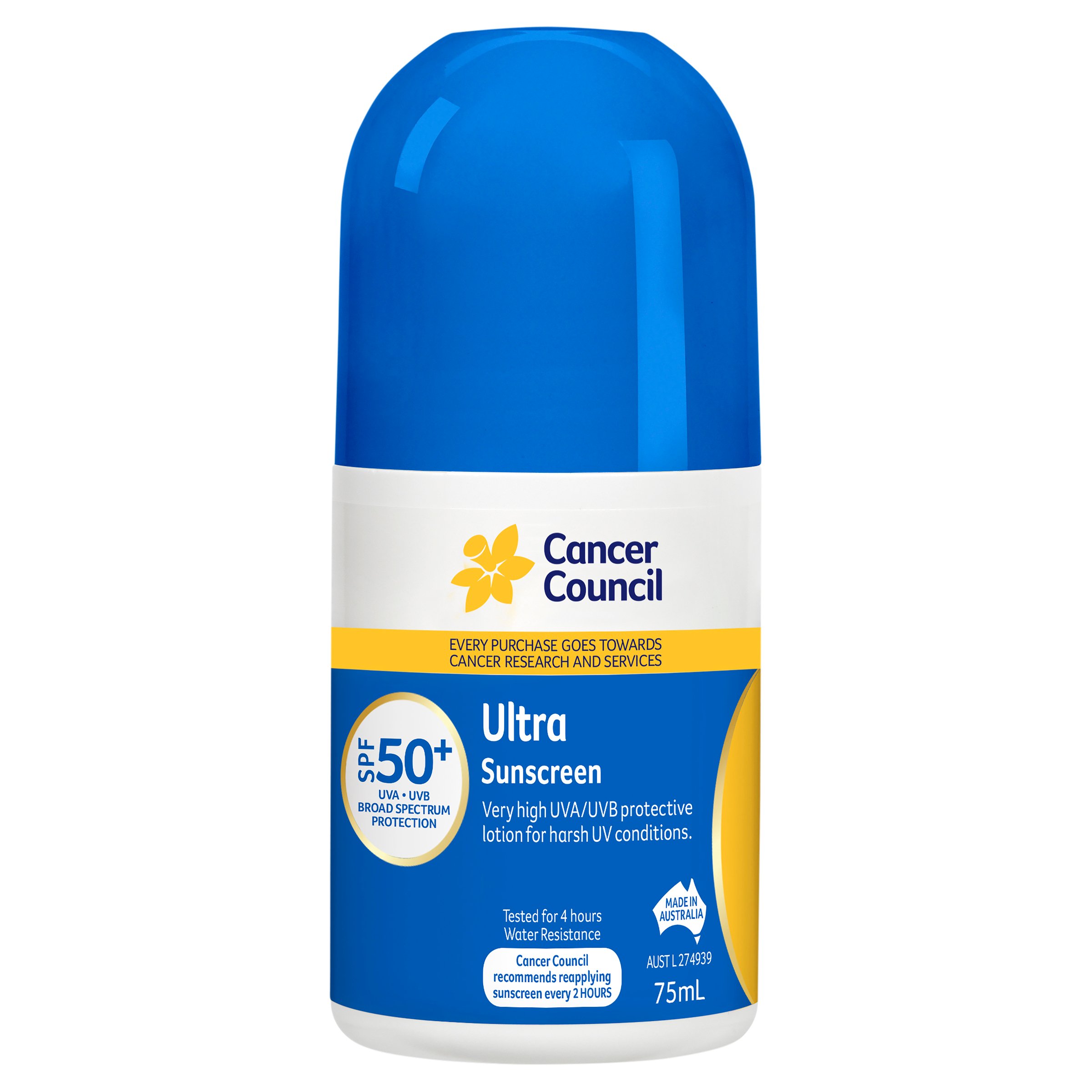 Cancer Council Ultra Roll On SPF50+ - 75ml - Image 1