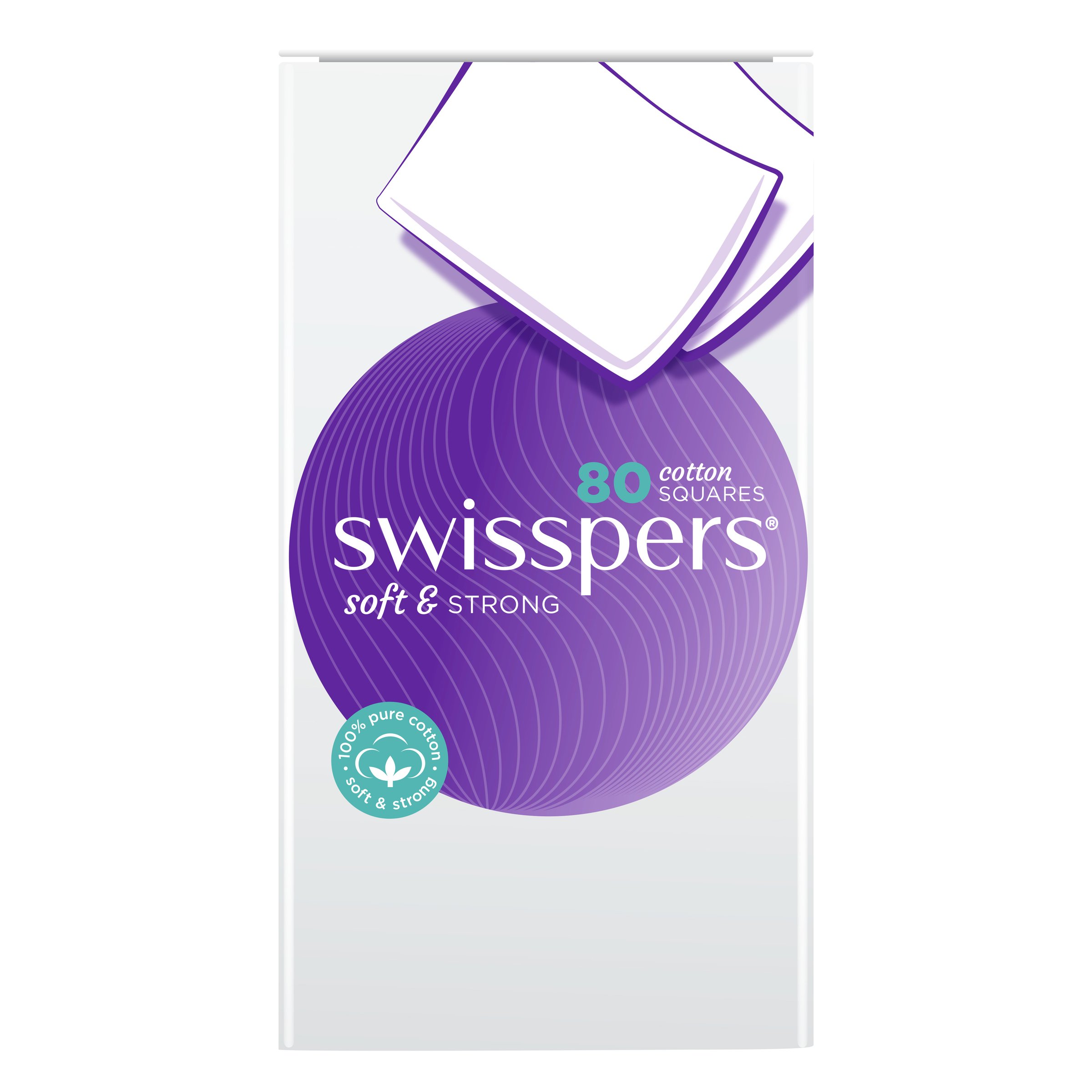Swisspers Cotton Squares 80 pack - Image 1