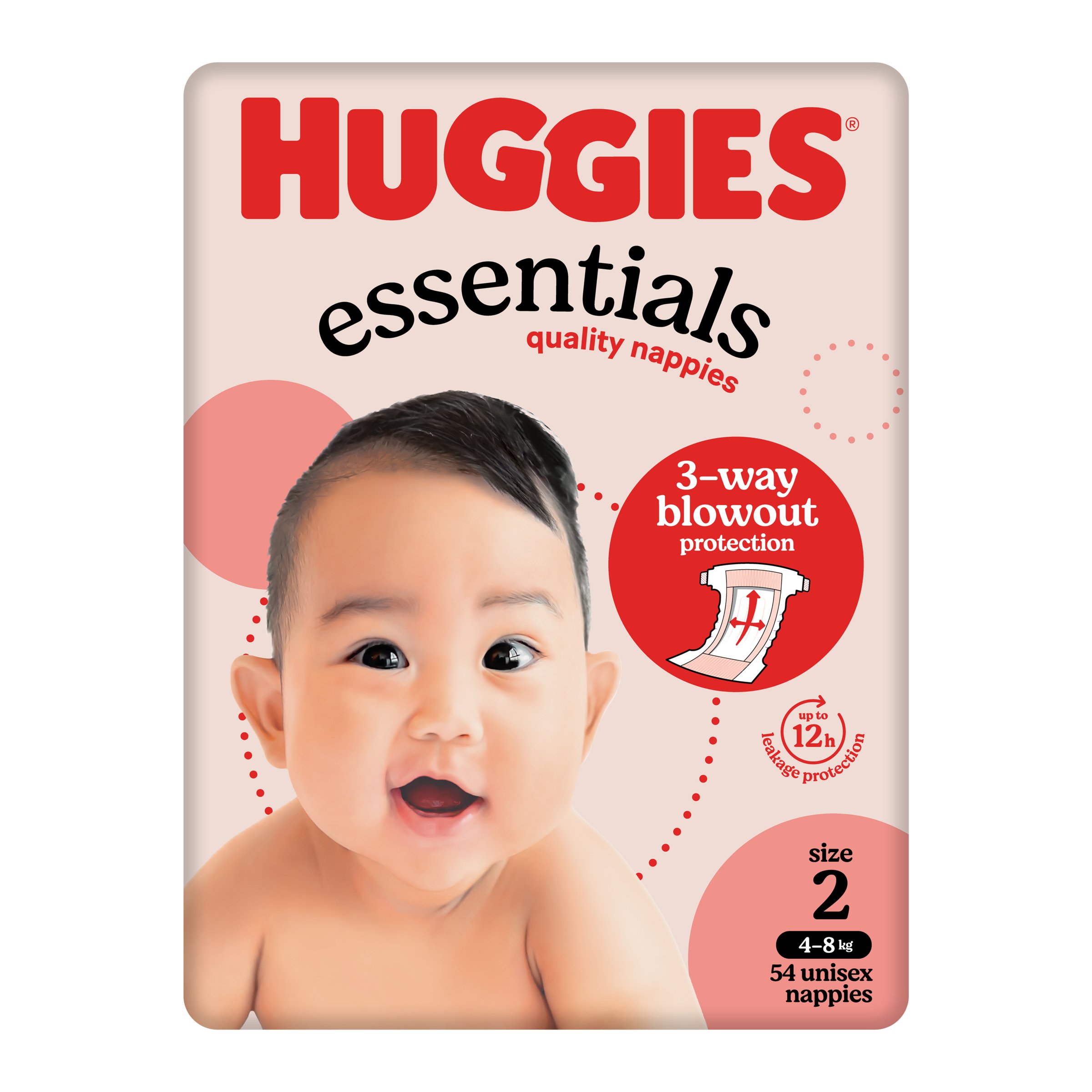Huggies Nappies Essentials Infants 54 pack - Image 1