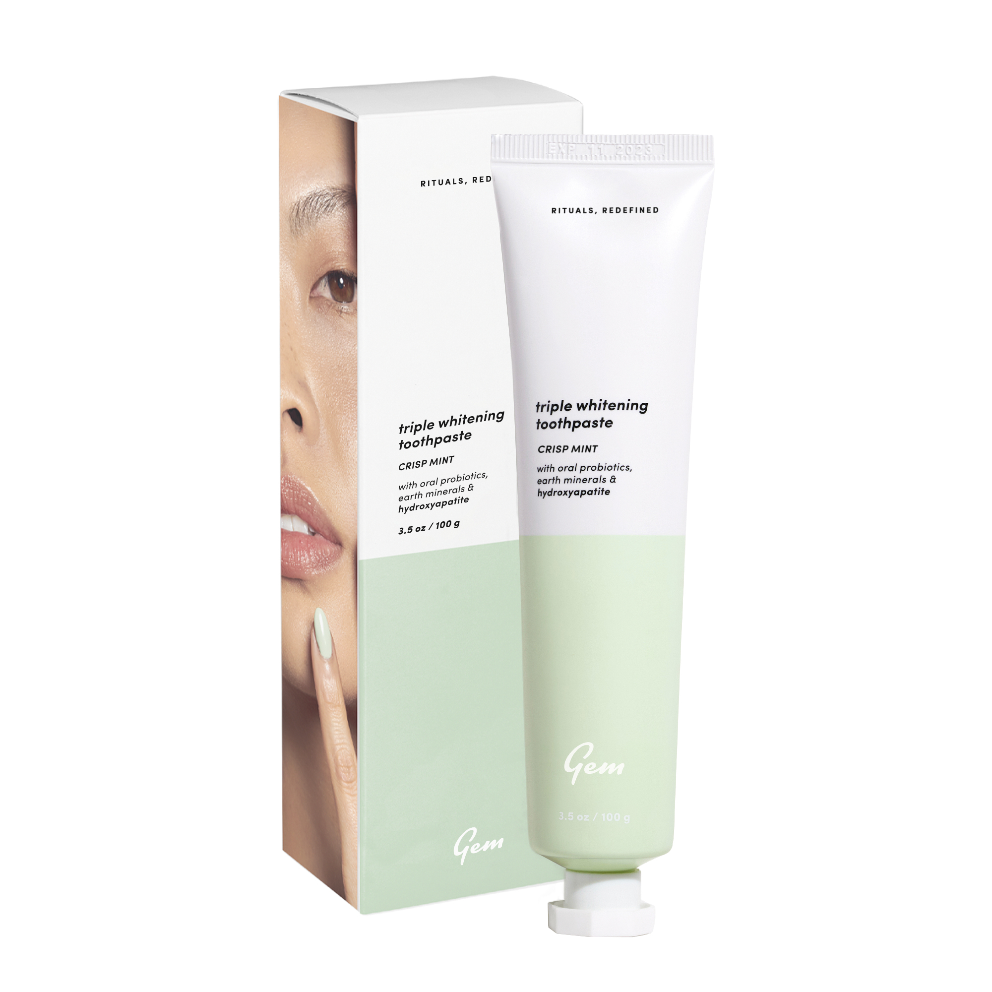 Gem Triple Whitening Toothpaste Crisp Mint 100g - Image 1