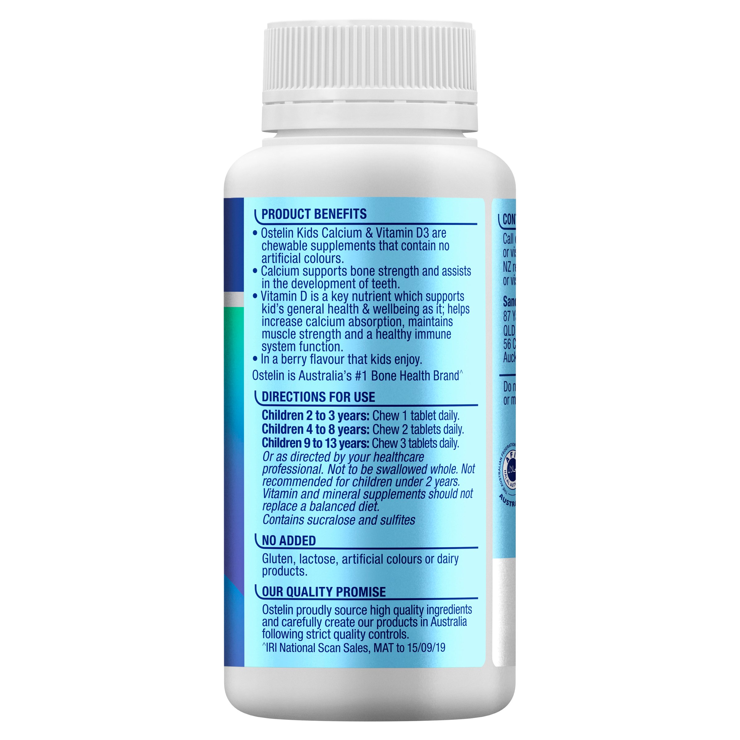 Ostelin Kids Calcium & Vitamin D3 90 chewable tablets - Image 3