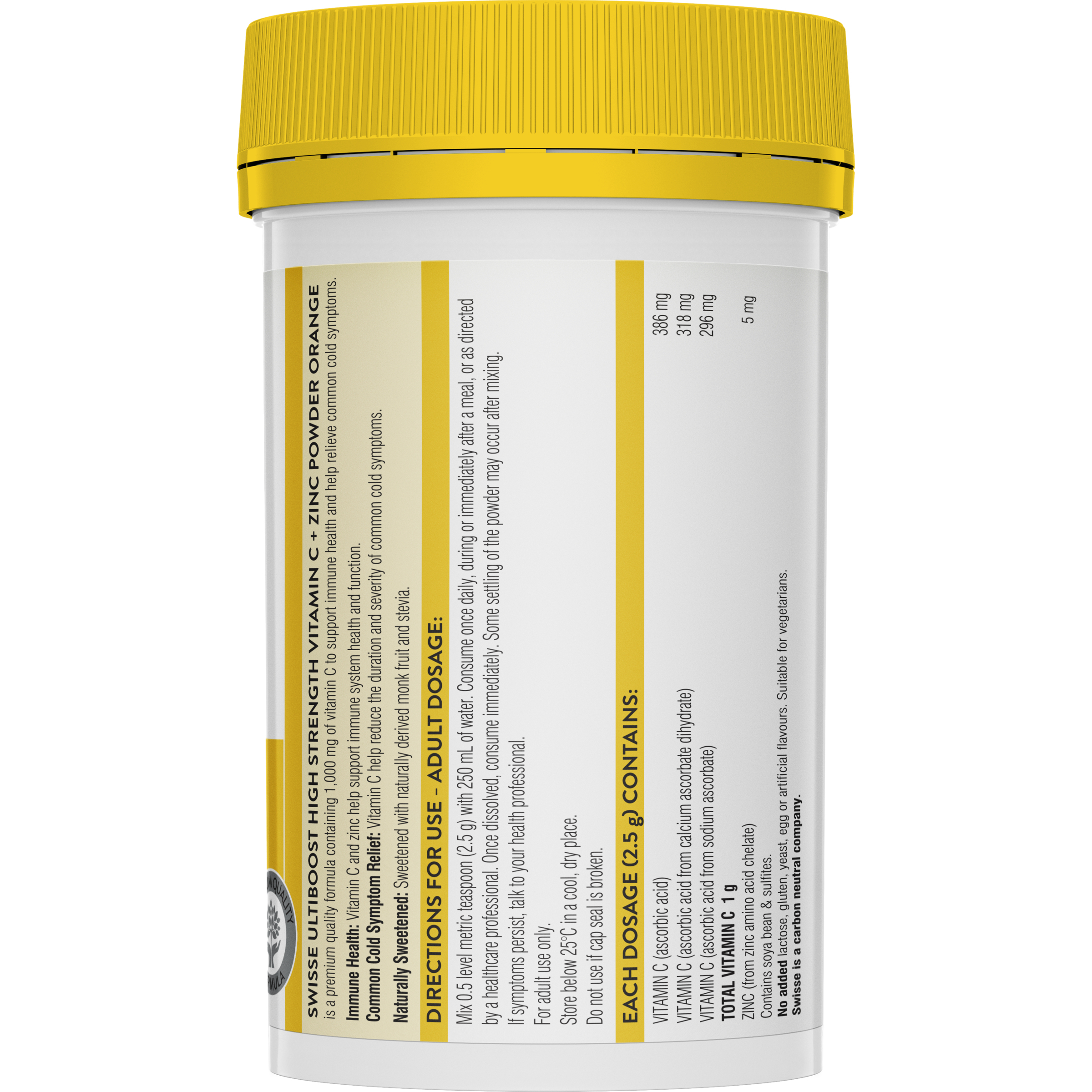 Swisse Ultiboost Vitamin C + Zinc Powder Orange 150g - Image 2