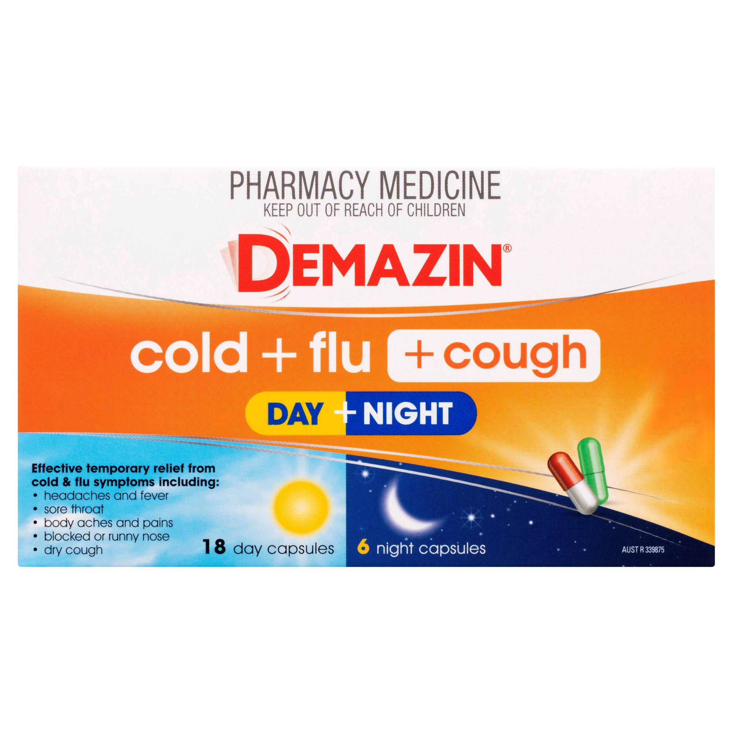 Demazin Cold & Flu + Cough Day/Night 24 capsules - Image 1