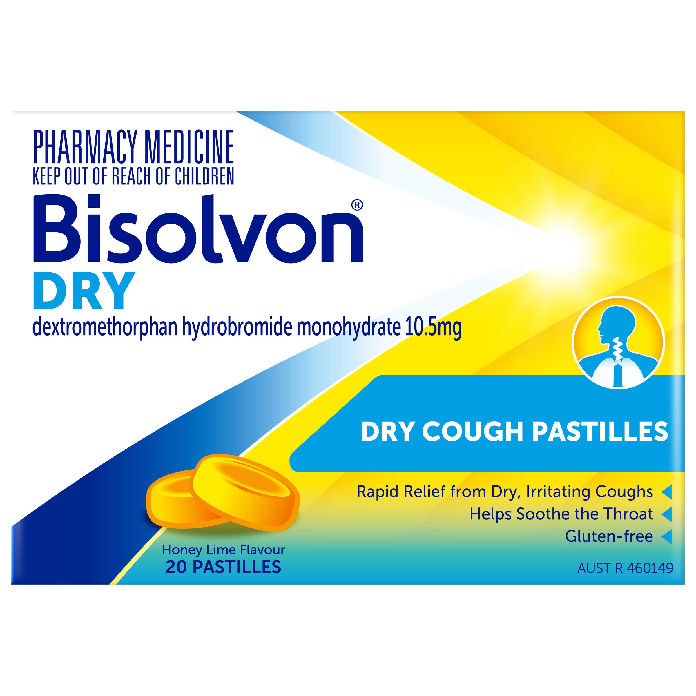 Bisolvon Dry Honey Lime 20 pastilles - Image 1