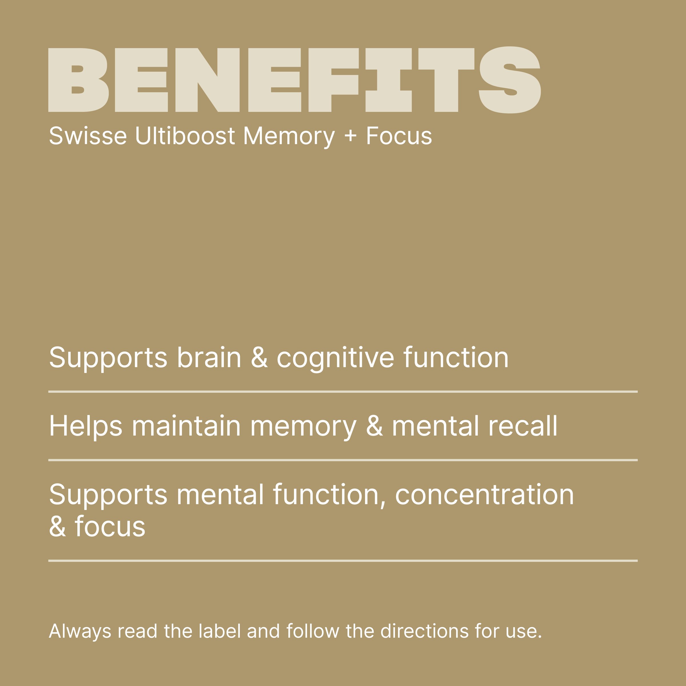 Swisse Ultiboost Memory + Focus 50 tablets - Image 4