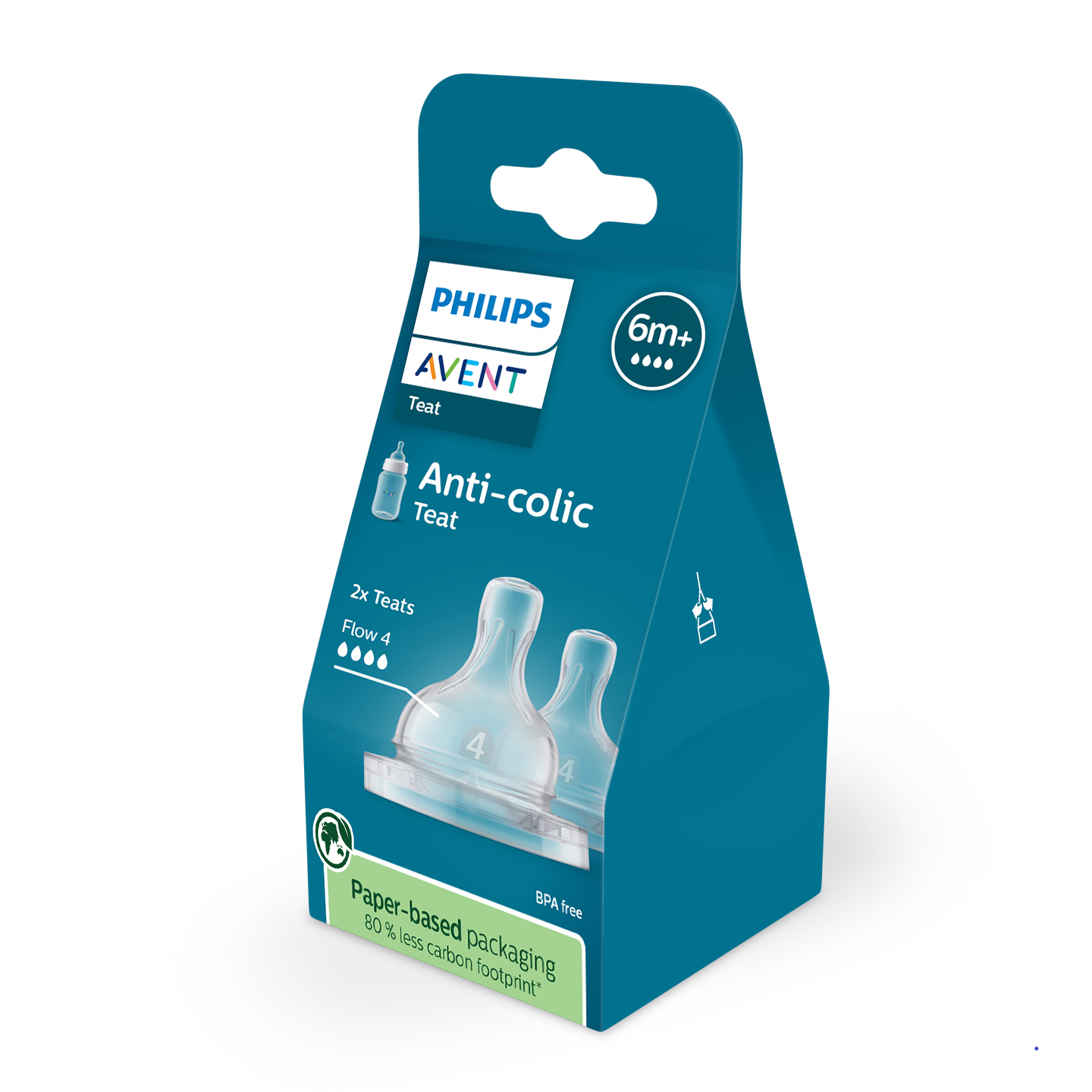 Avent Anti-Colic Silicone Teat Fast Flow 6M+ BPA Free 2 pack - Image 2