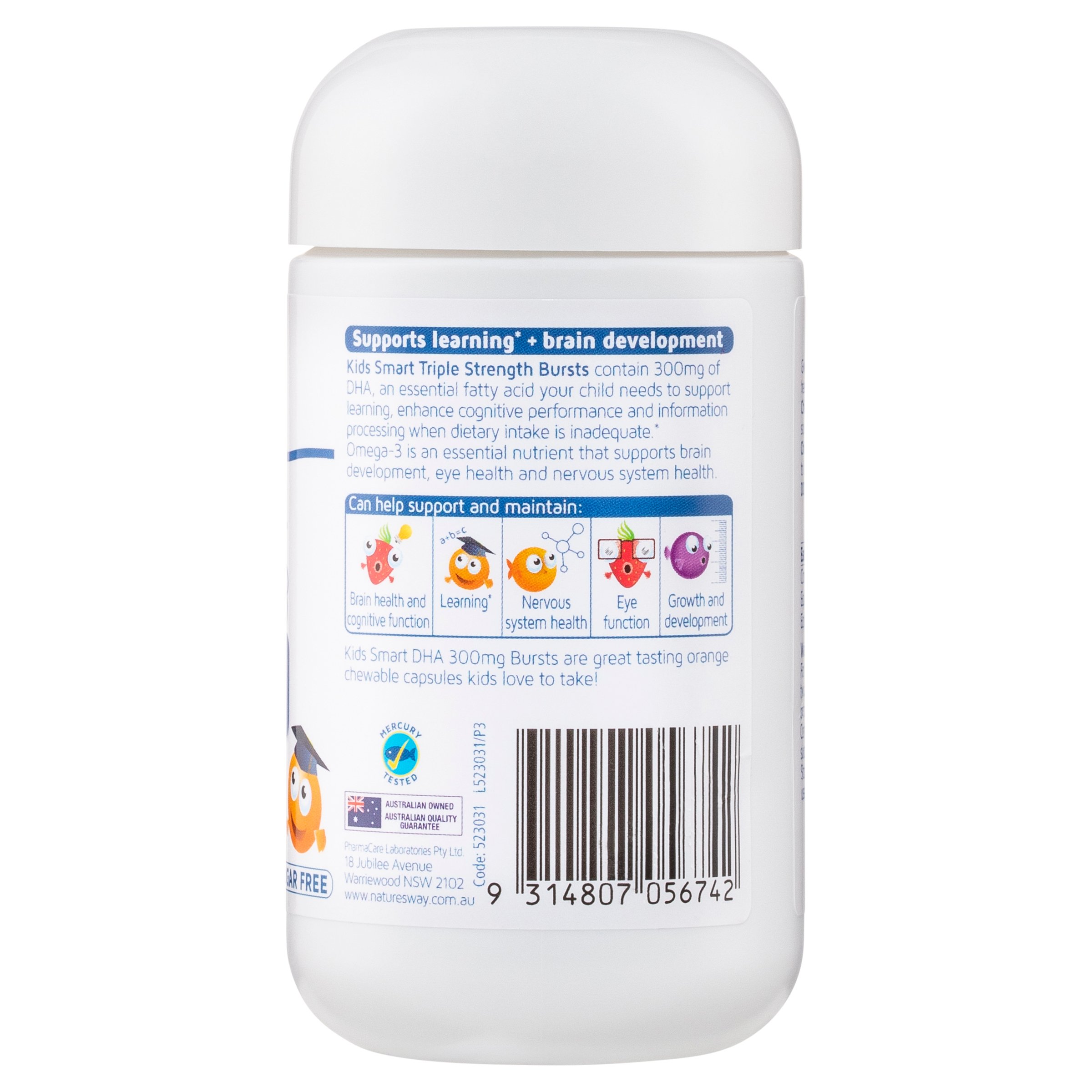 Nature's Way Kids Smart Bursts DHA 300mg Triple Strength 50 chewable capsules - Image 3