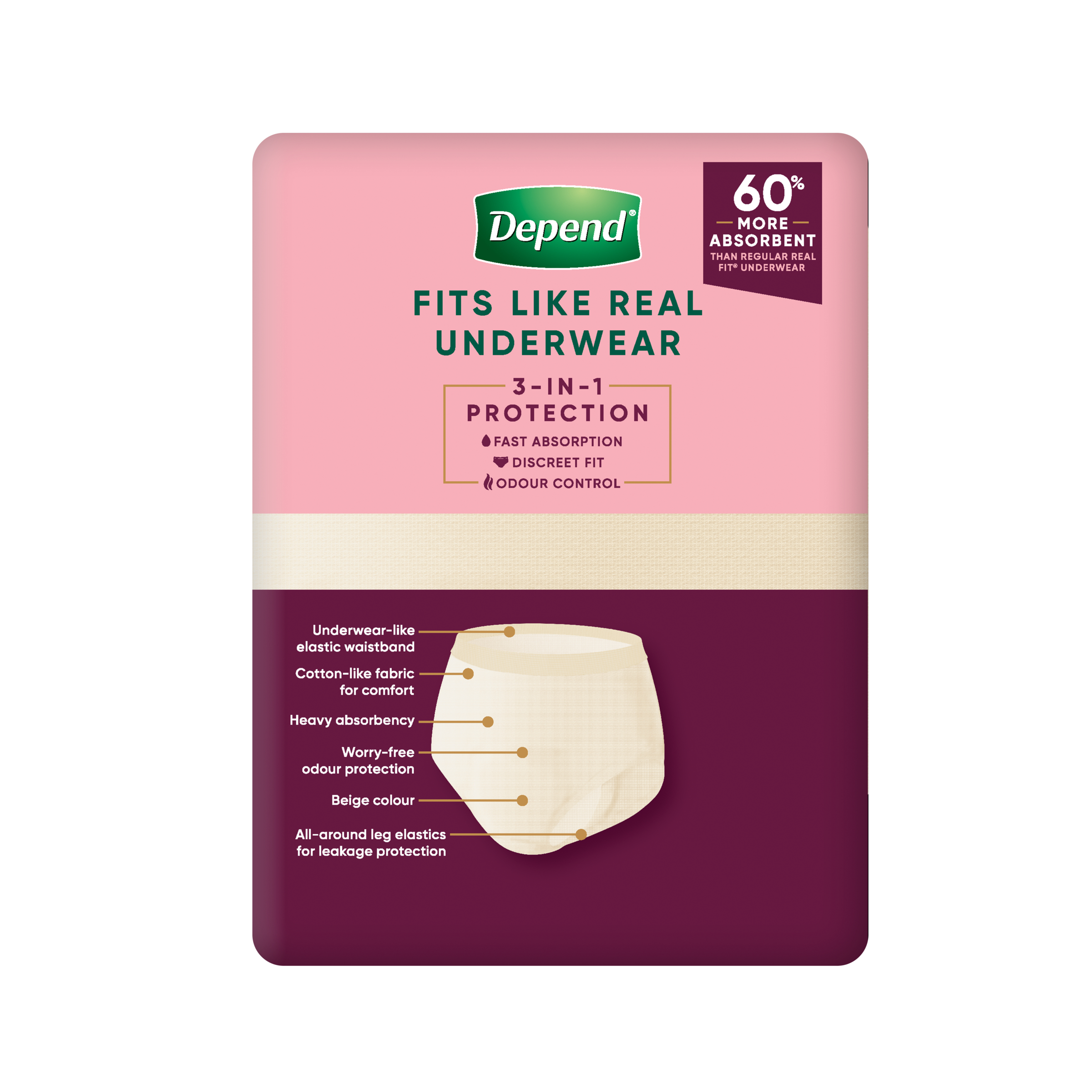 Depend RealFit Super Underwear Female Large 8 pack - Image 2