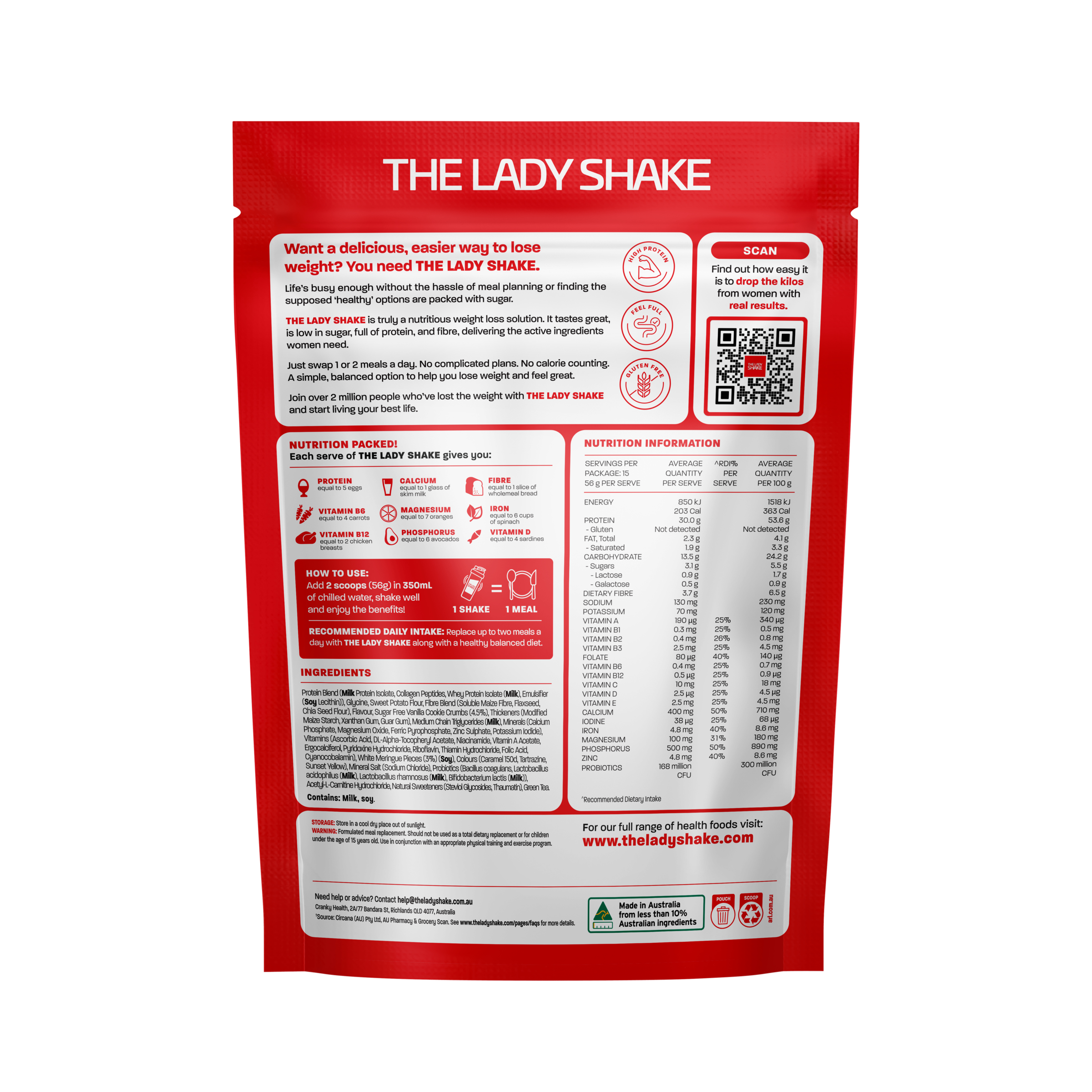 The Lady Shake Meal Replacement Golden Ice Cream 840g - Image 2