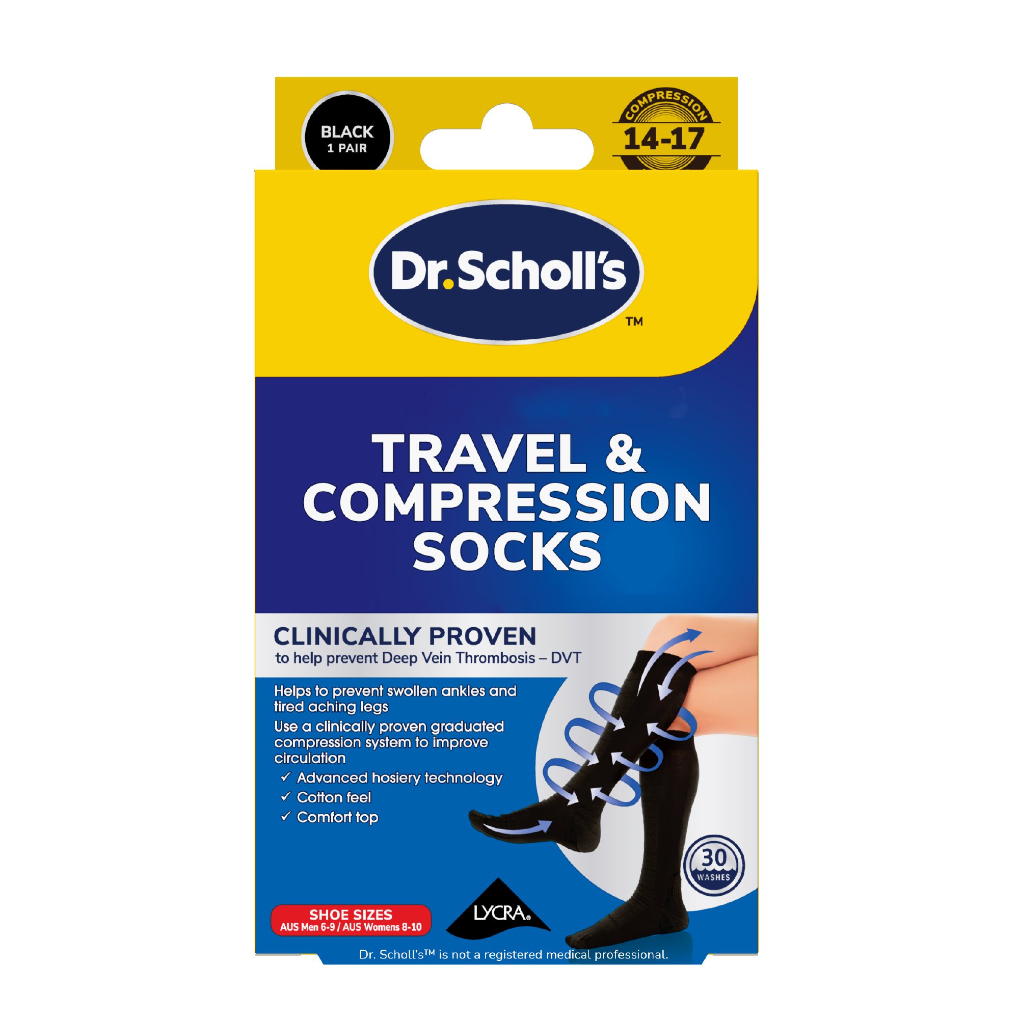 Scholl Travel & Compression Socks Medium 1 pair - Image 1