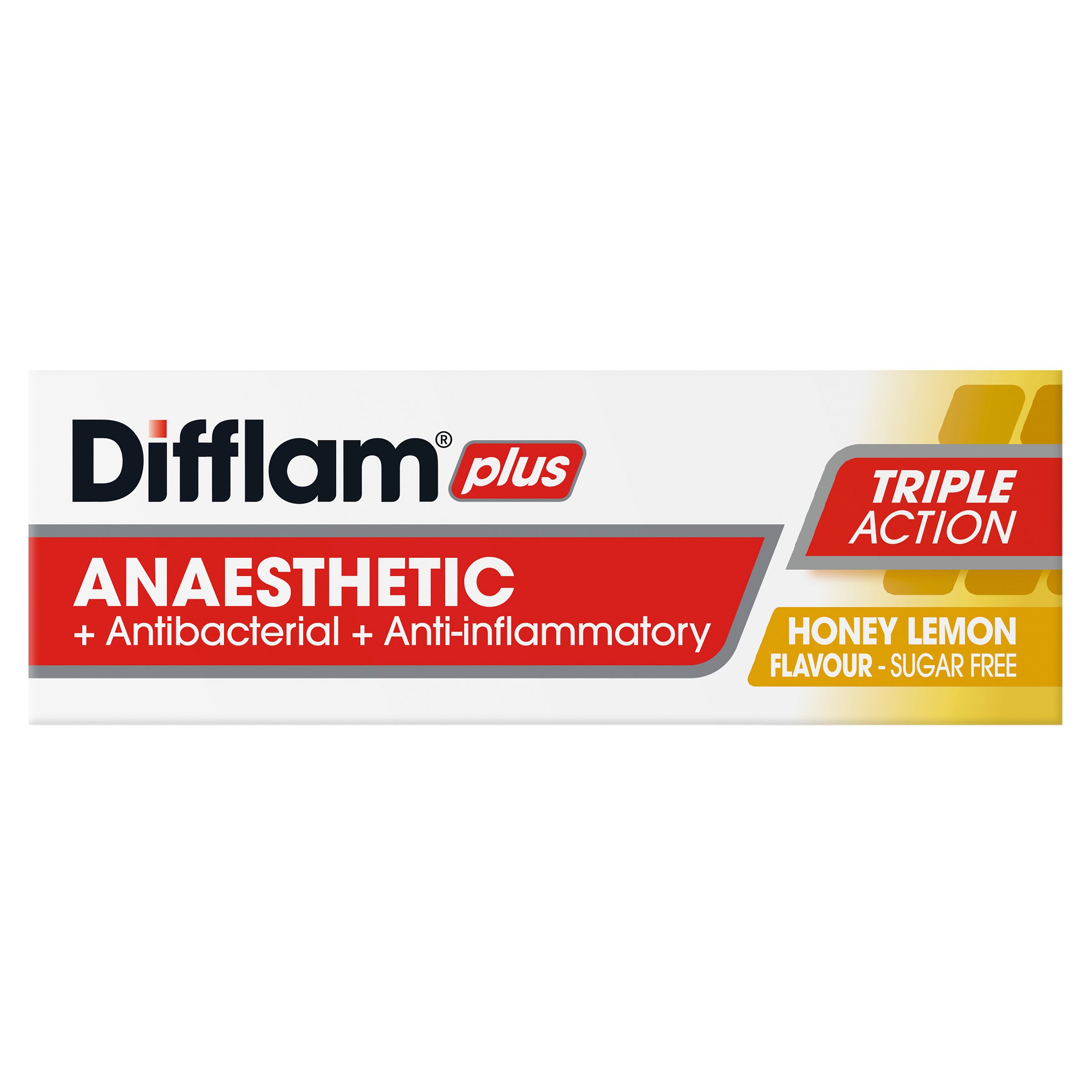 Difflam Plus Anaesthetic Triple Action Honey & Lemon 16 lozenges - Image 4