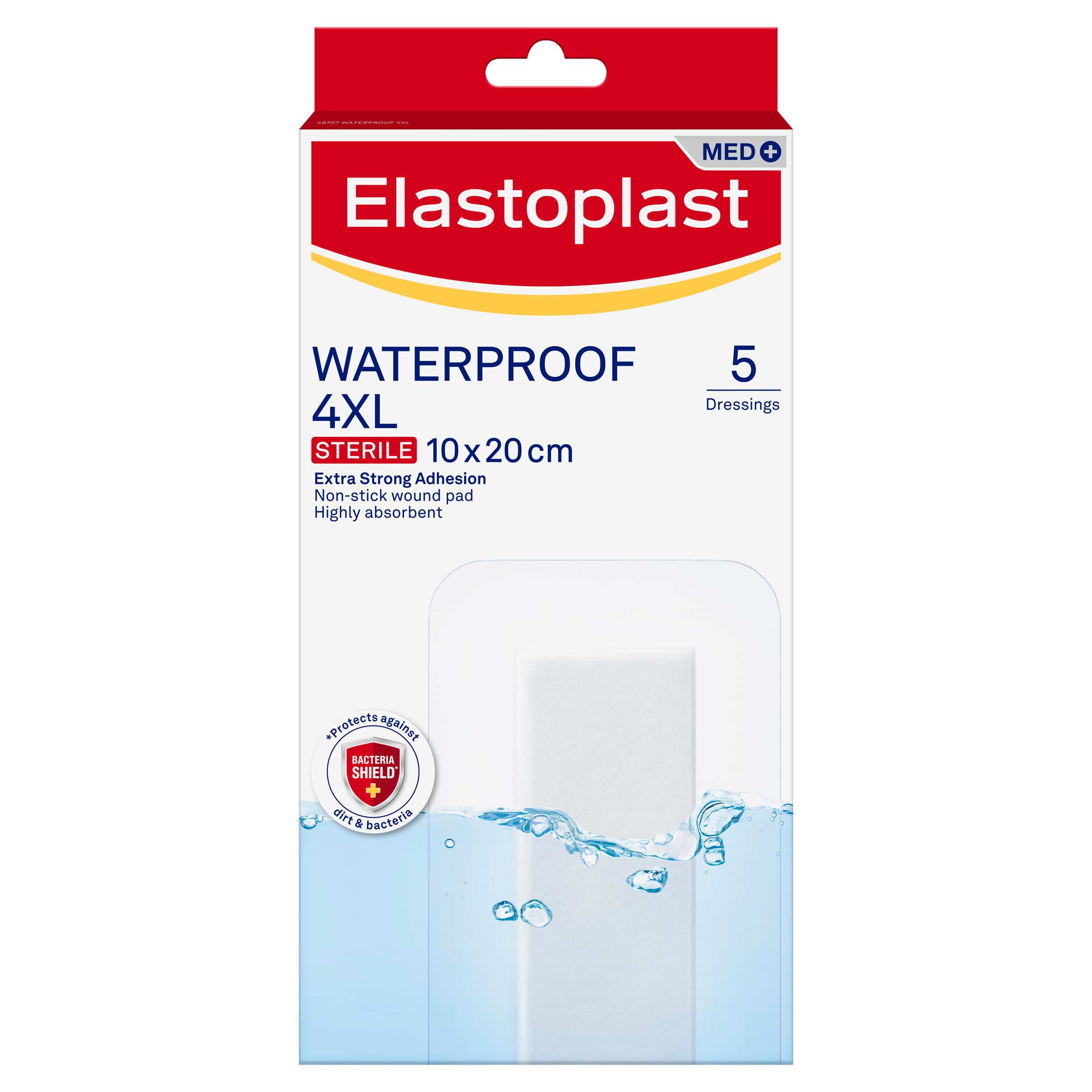 Elastoplast Waterproof 4 Extra Large Dressing 10 X 20cm 5 - 1 each - Image 1