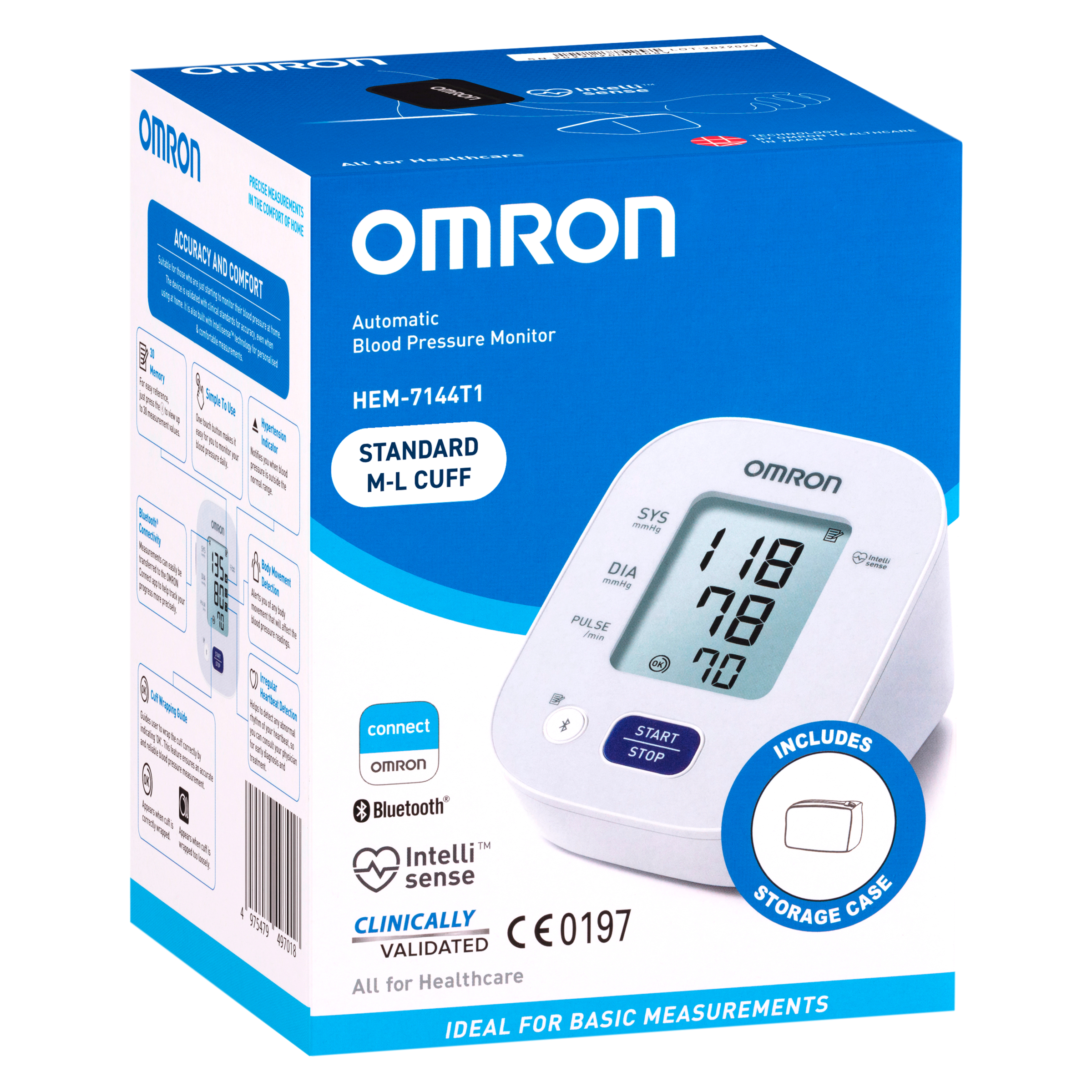 Omron HEM 7144TI Blood Pressure Monitor - Standard M-L Cuff - 1 each - Image 12