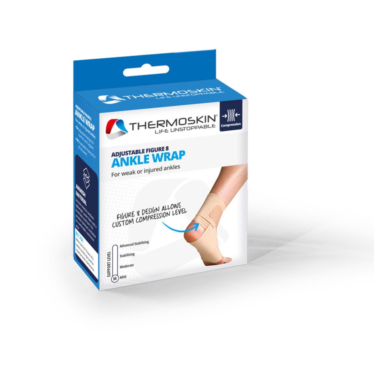 Thermoskin Adjustable Figure 8 Ankle Wrap S/M - Image 1