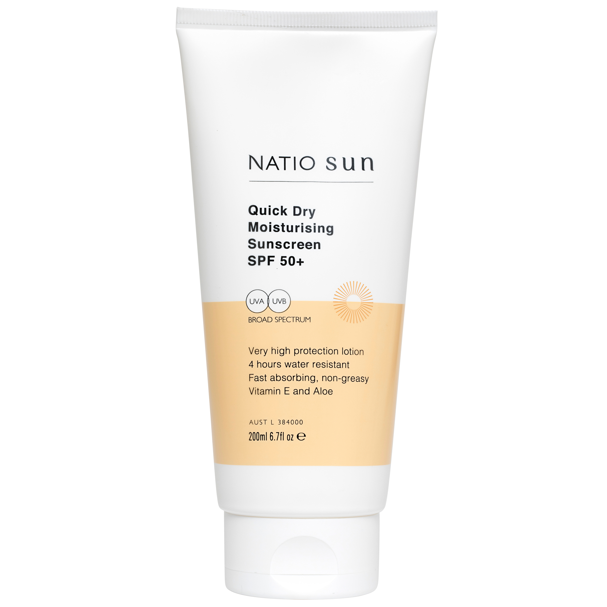 Natio Quick Dry Moisturising Sunscreen SPF 50+ 200ml - Image 1