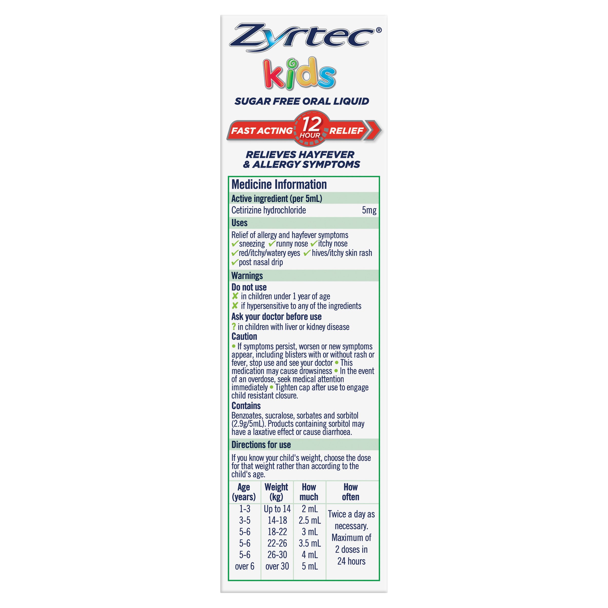 Zyrtec Kids Liquid Grape 60ml - Image 4