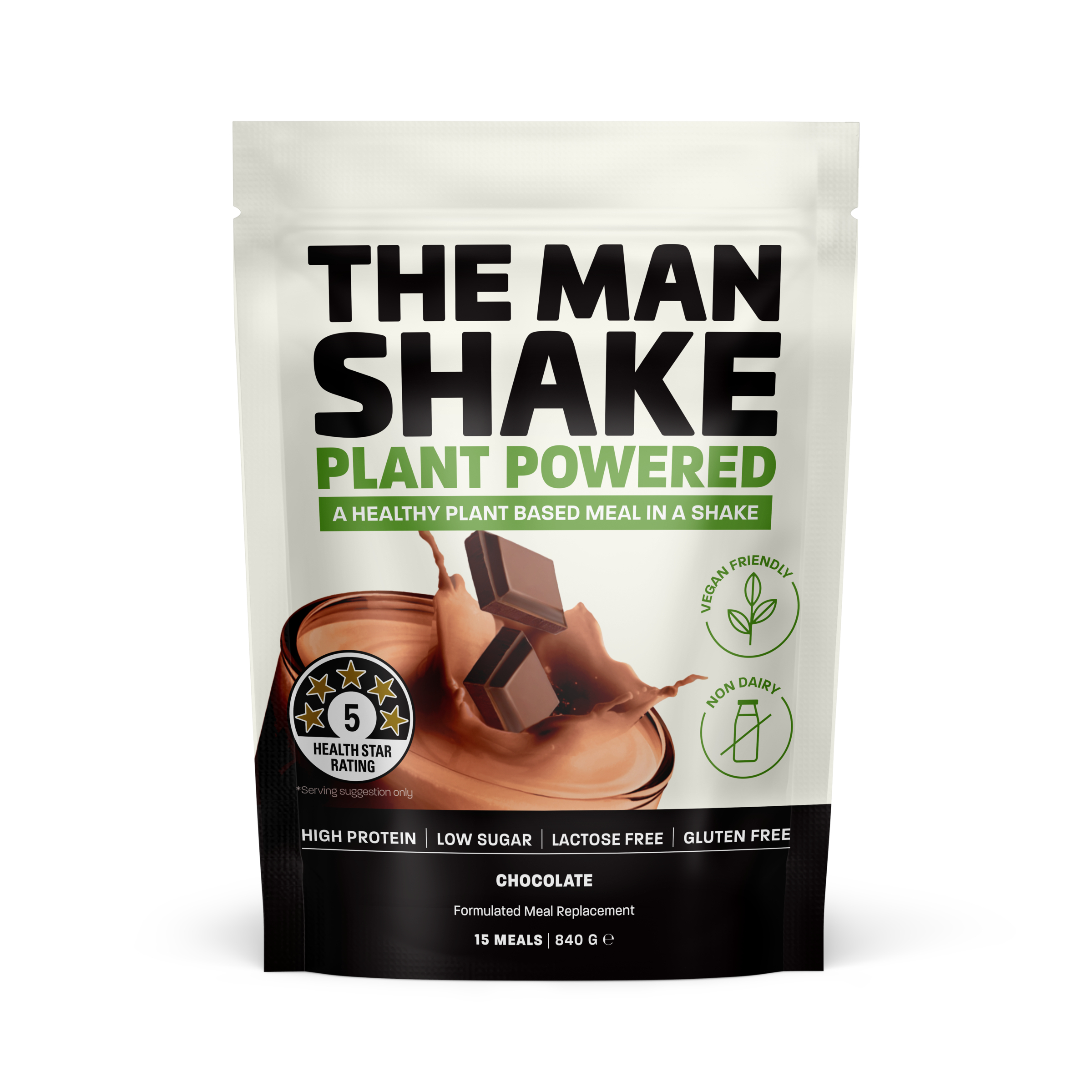 The Man Shake Plant Powered Chocolate 840g - Image 1