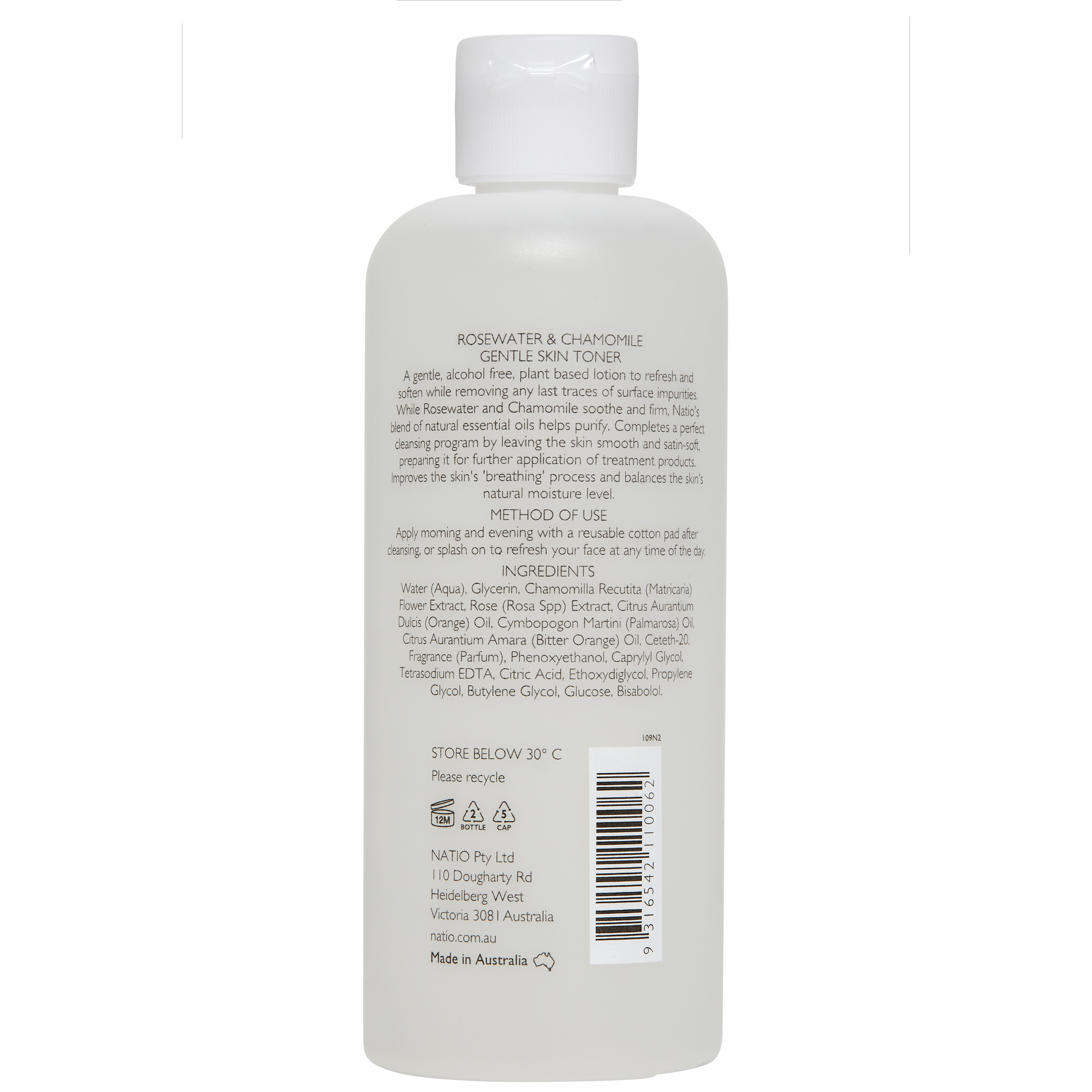 Natio Rosewater and Chamomile Gentle Skin Toner 250ml - Image 2