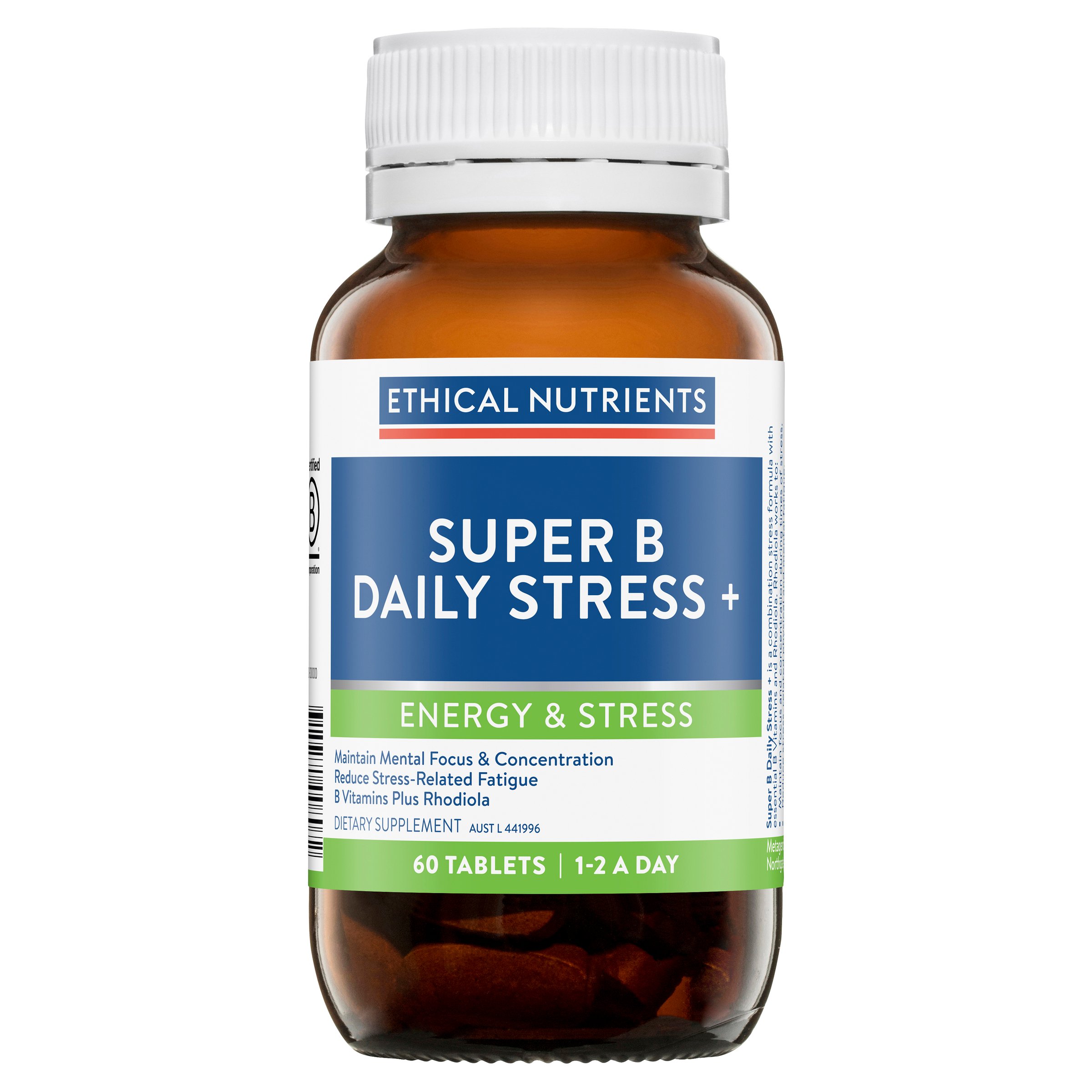 Ethical Nutrients Super B Daily Stress+ 60 tablets - Image 1