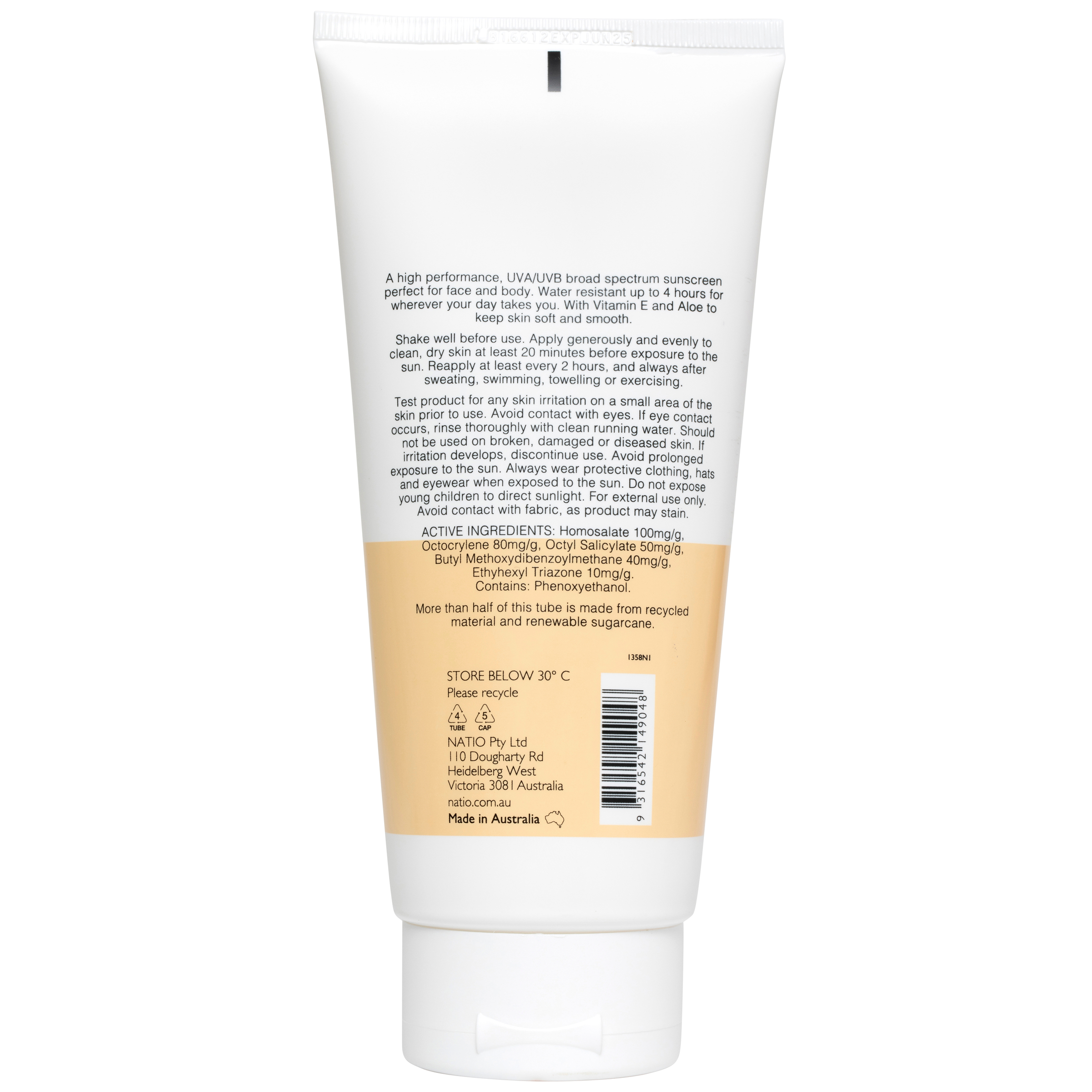 Natio Quick Dry Moisturising Sunscreen SPF 50+ 200ml - Image 2