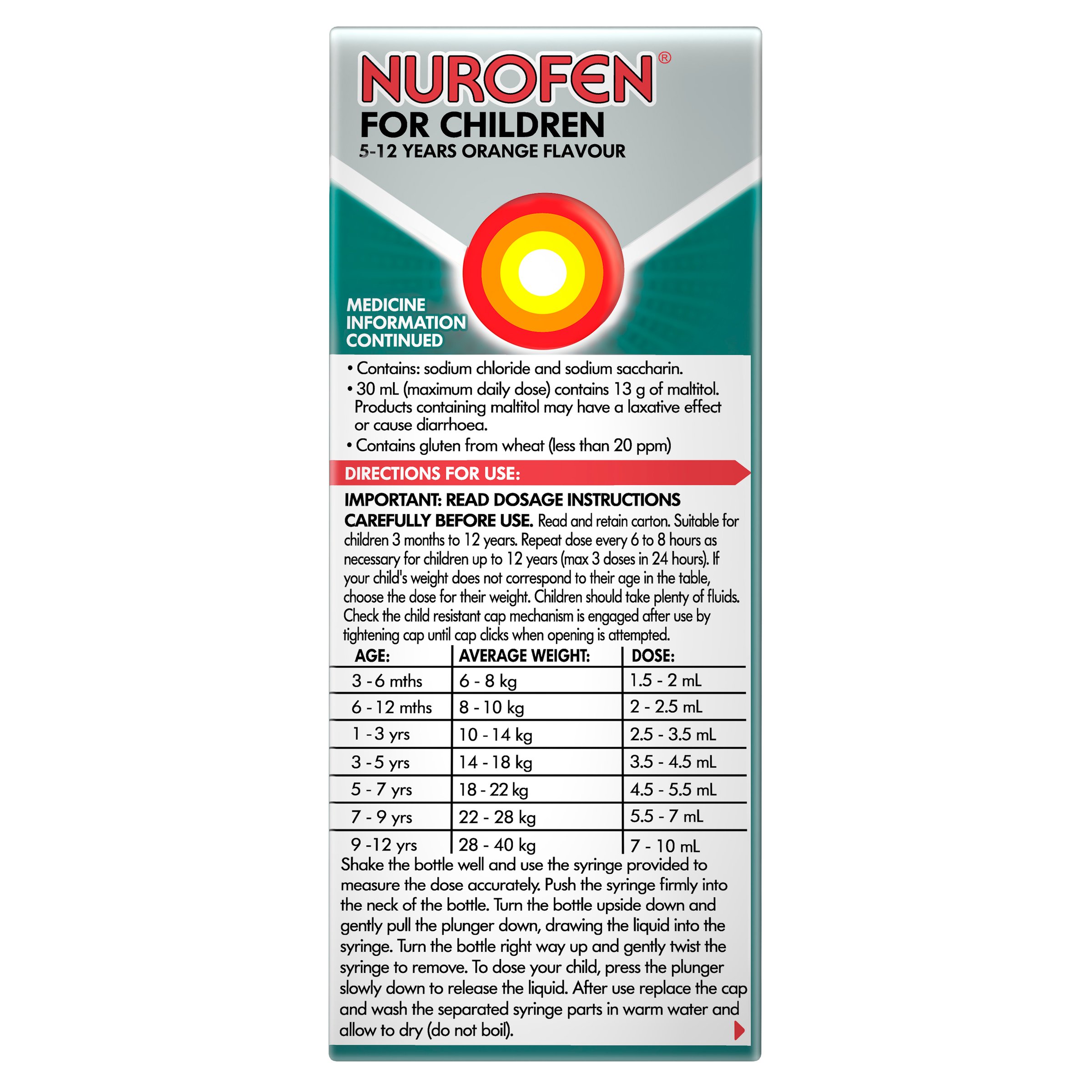 Nurofen For Children 5-12 Years Orange 100ml - Image 3