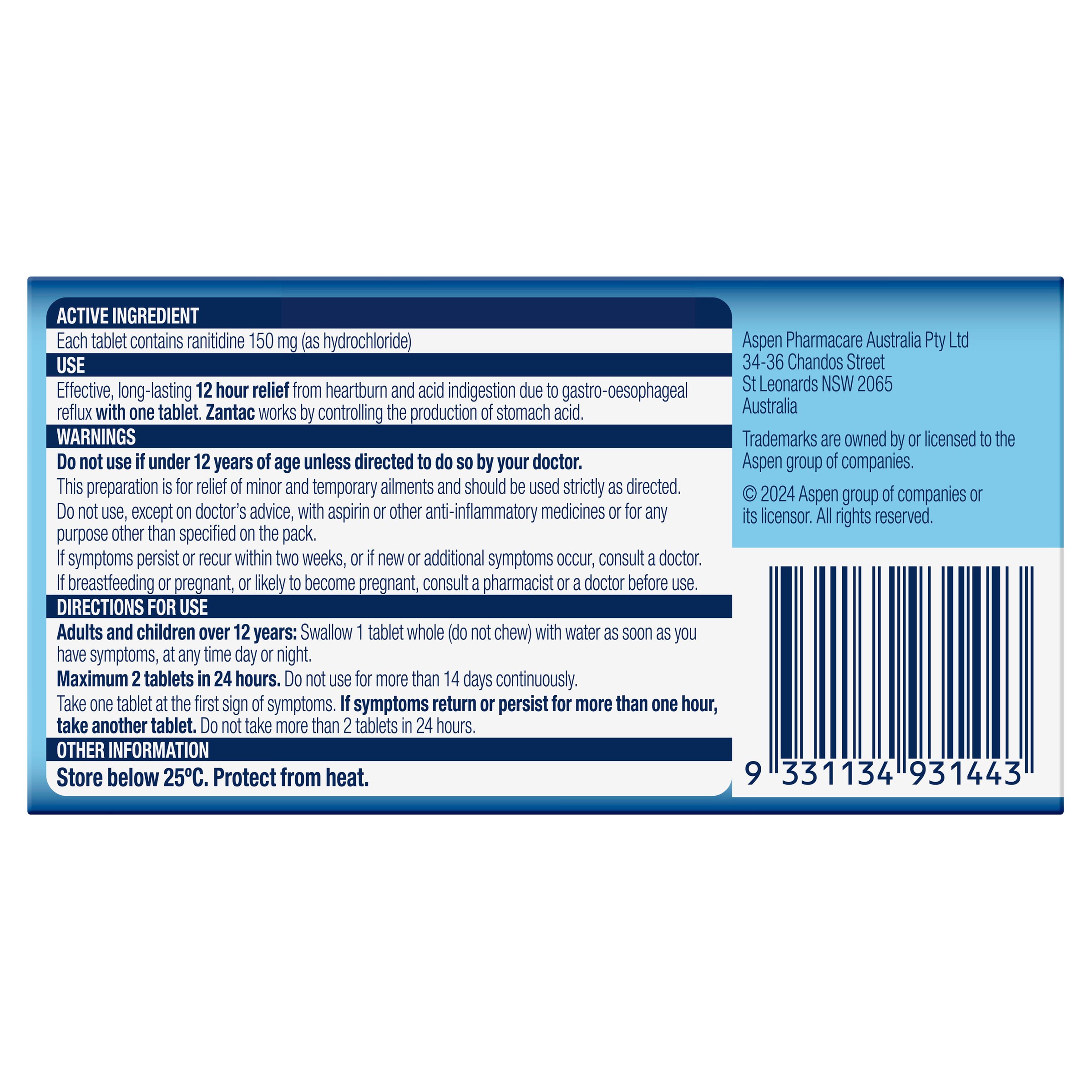 Zantac Relief 150mg 28 pack - Image 2